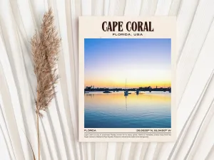 Cape Coral Vintage Wall Art, Florida, USA