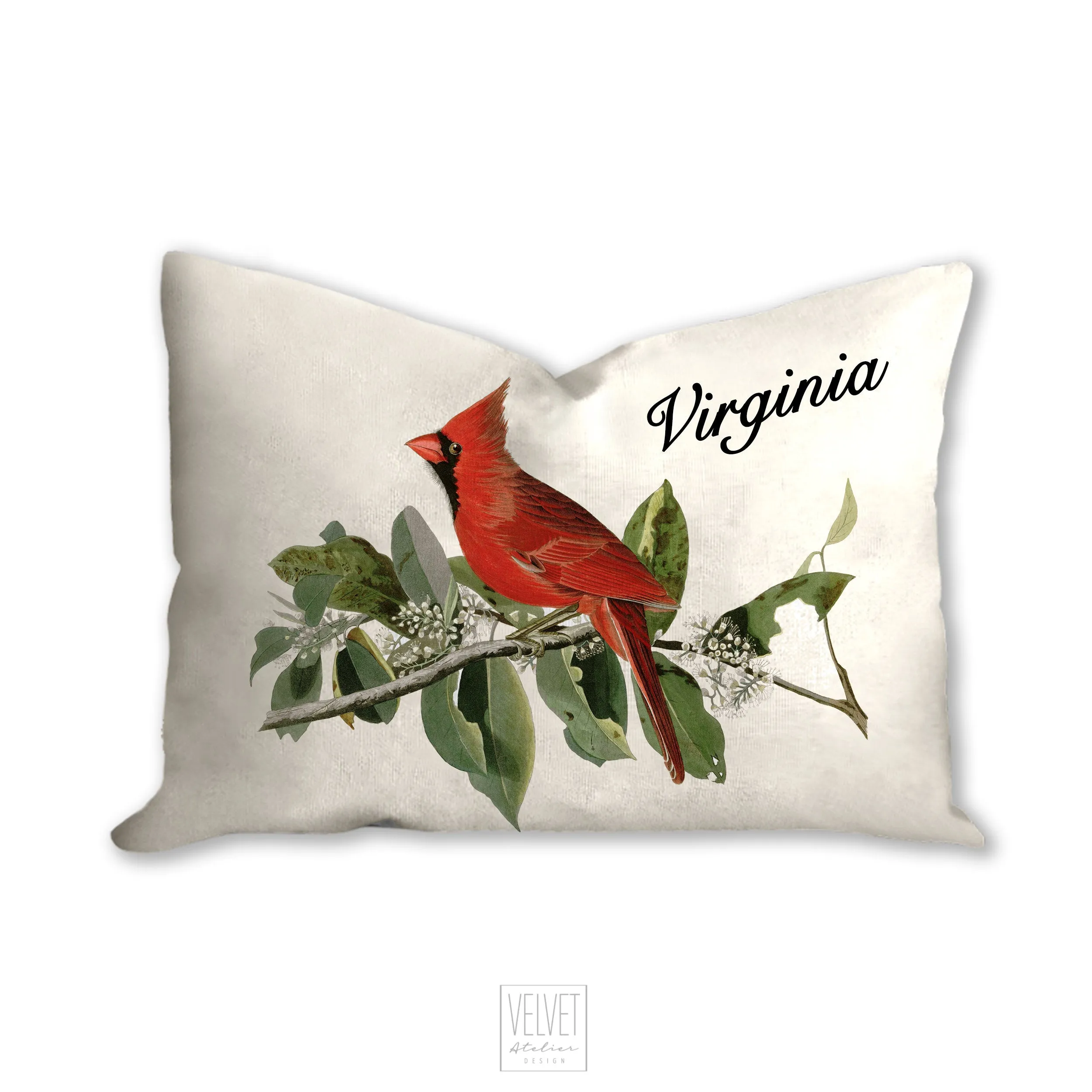 Cardinal throw pillow, state bird, wild life pillow, spiritual bird, Interior decor, home decor, pillow cover and insert, nature decor, red