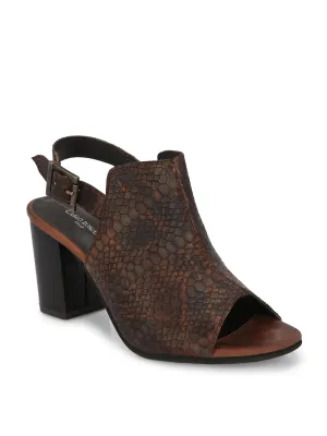 CARLO ROMANO BY WASAN SNAKE PRINT LEATHER SANDAL FOR WOMEN