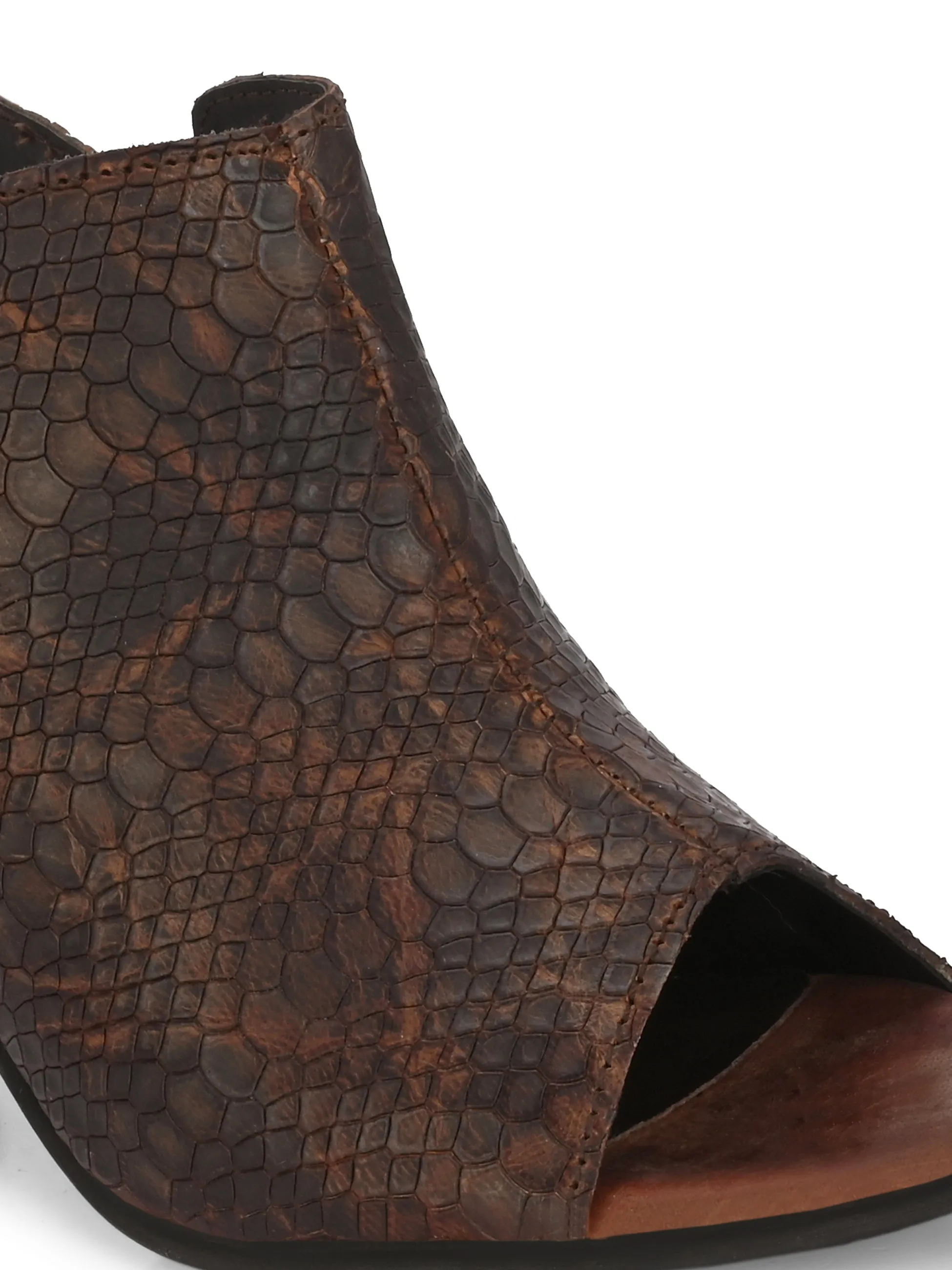 CARLO ROMANO BY WASAN SNAKE PRINT LEATHER SANDAL FOR WOMEN