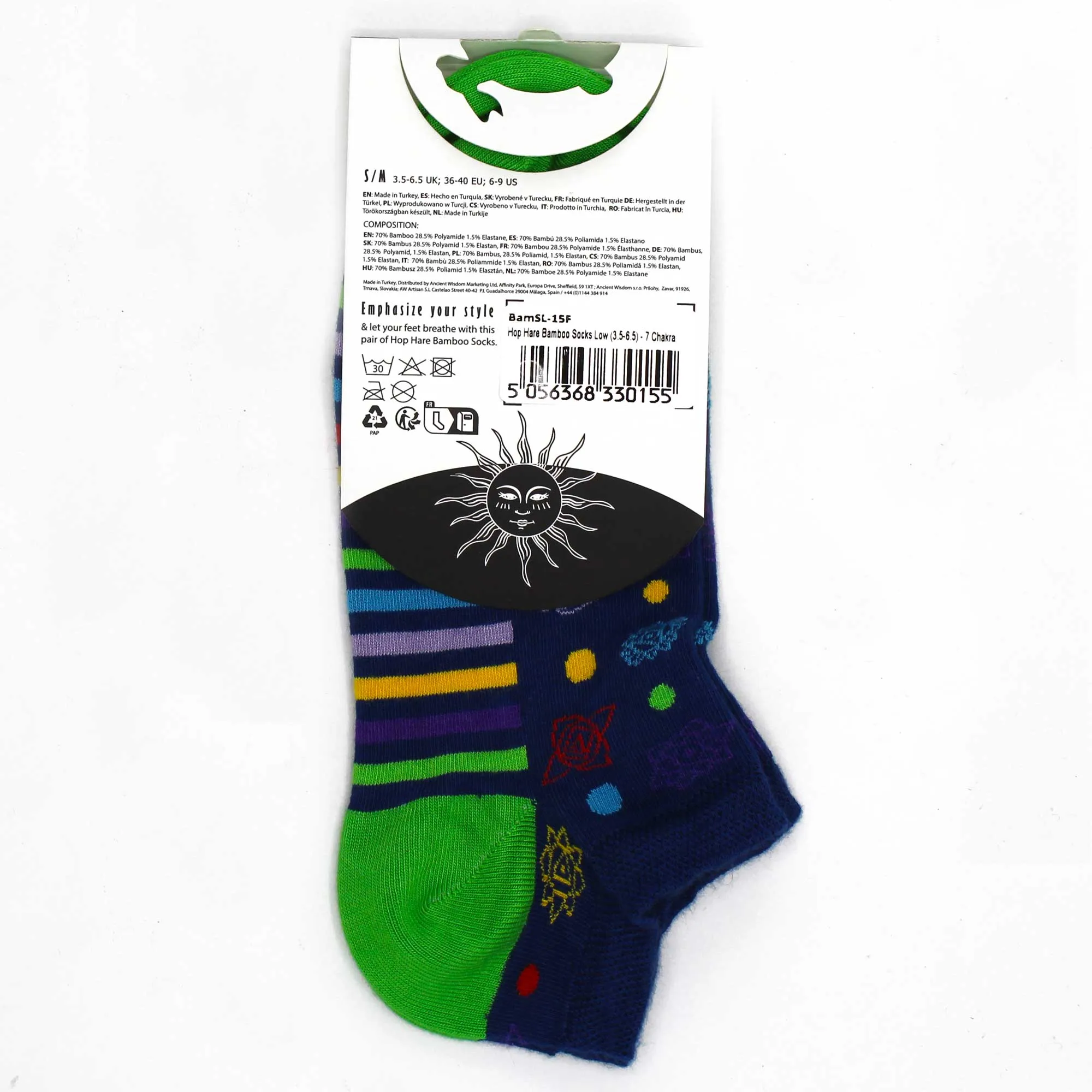 Chakra Socks Low  M/L 7.5-11.5 - 7 Chakra