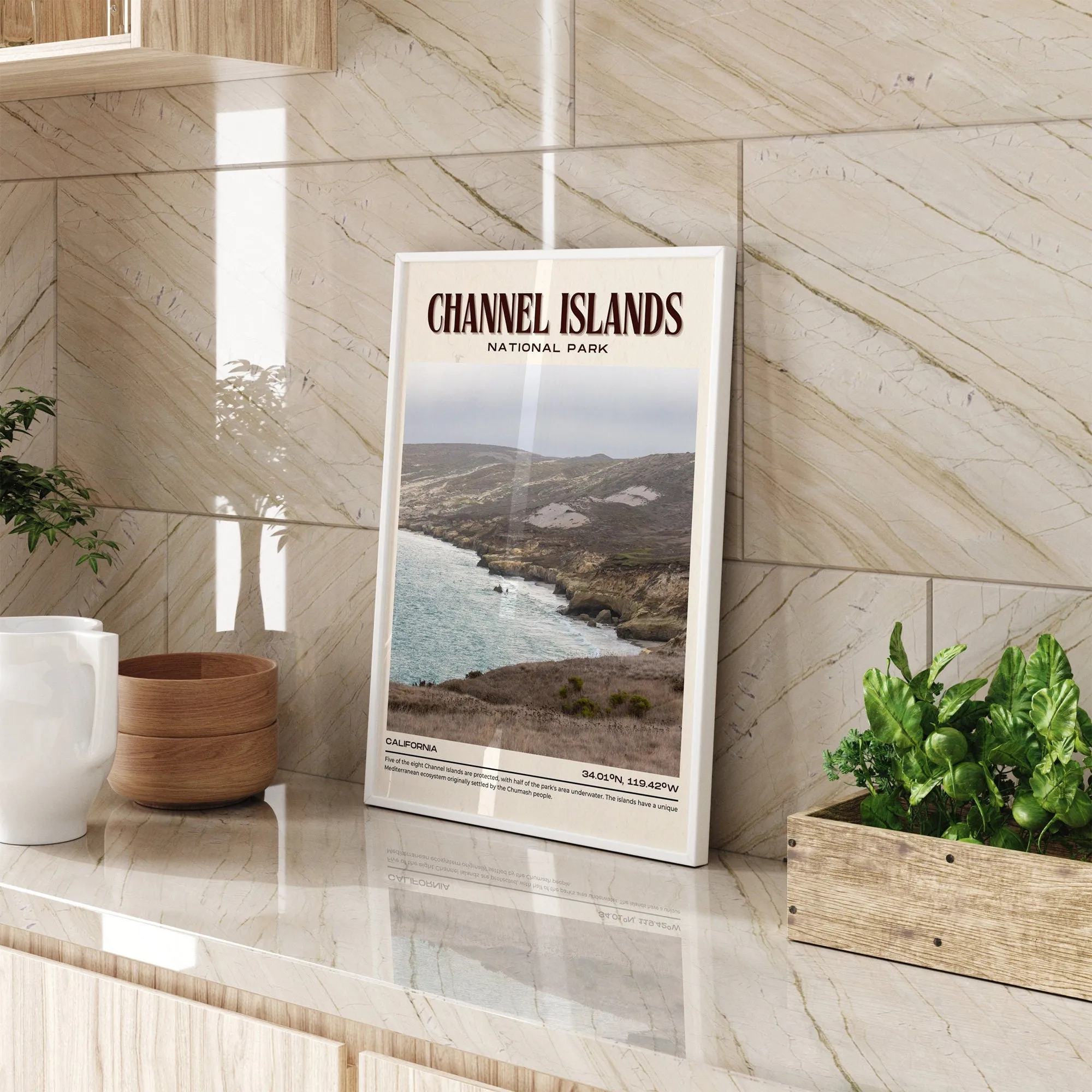 Channel Islands Vintage Wall Art, California, USA