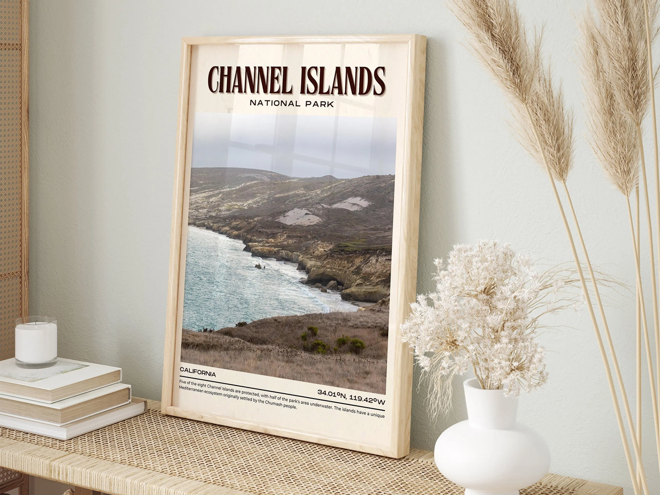 Channel Islands Vintage Wall Art, California, USA