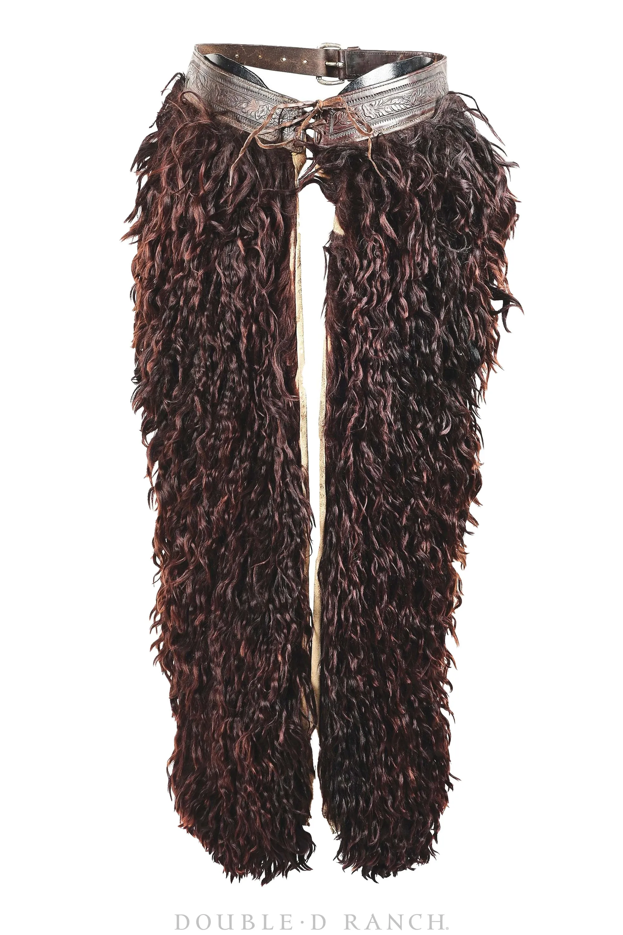 Chaps, Woolies, Brown Angora, Garcia, Elko, NV, No. 1 "Chapareras," Handtooled Leather, Vintage, ‘20s, Provenance, Misc877