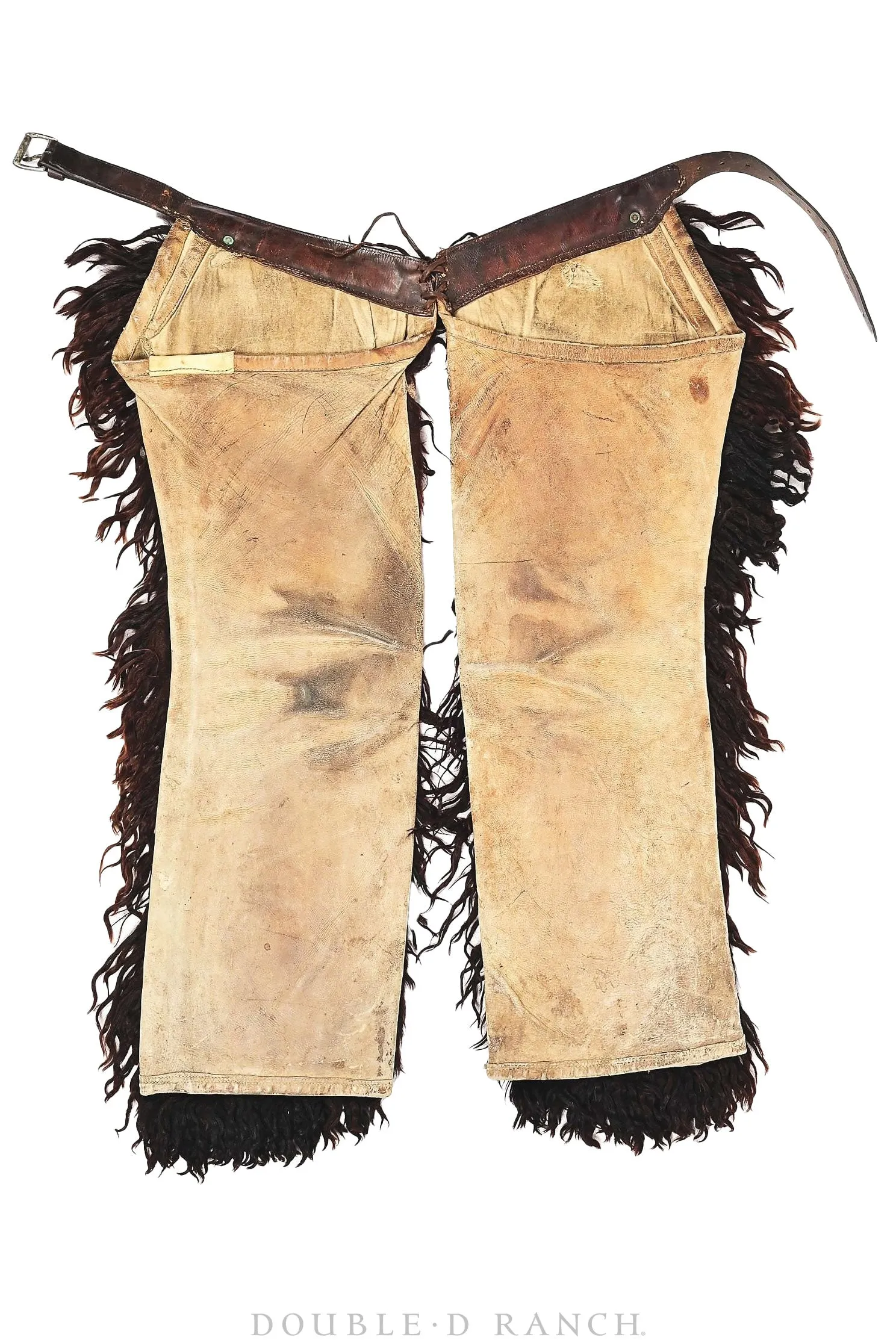Chaps, Woolies, Brown Angora, Garcia, Elko, NV, No. 1 "Chapareras," Handtooled Leather, Vintage, ‘20s, Provenance, Misc877