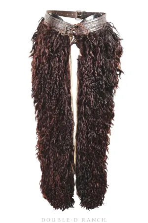 Chaps, Woolies, Brown Angora, Garcia, Elko, NV, No. 1 "Chapareras," Handtooled Leather, Vintage, ‘20s, Provenance, Misc877