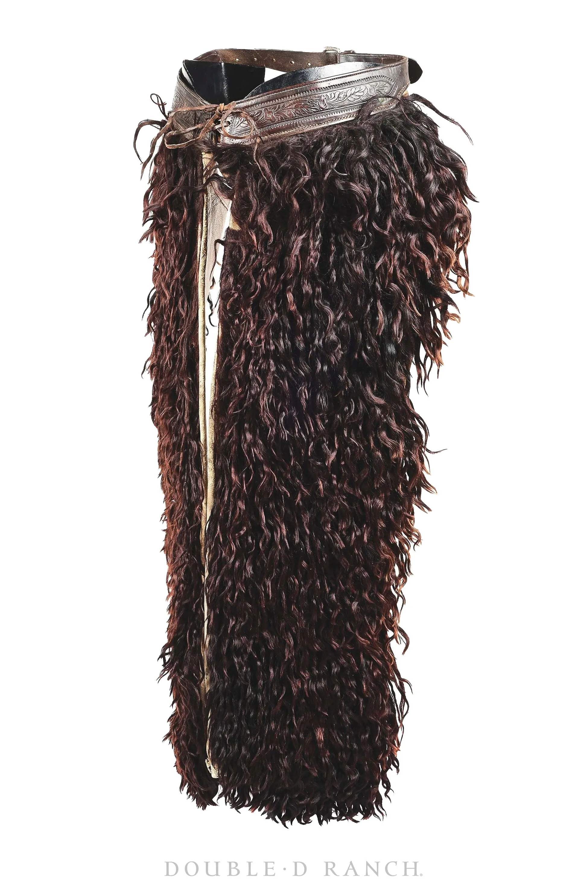 Chaps, Woolies, Brown Angora, Garcia, Elko, NV, No. 1 "Chapareras," Handtooled Leather, Vintage, ‘20s, Provenance, Misc877