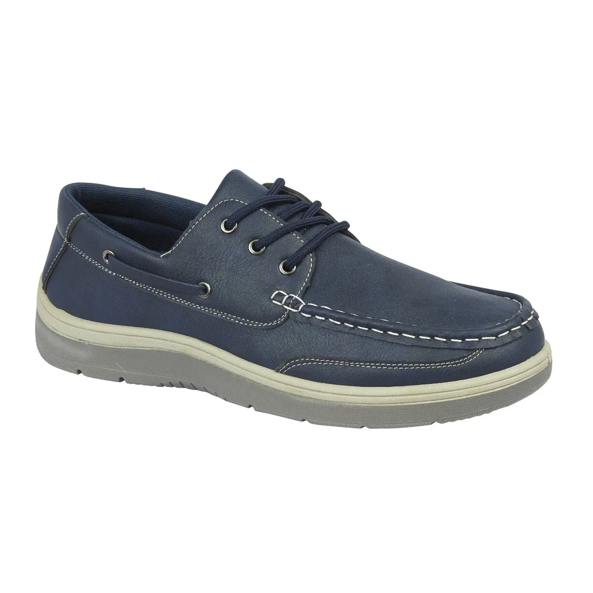 Charles Southwell Falmouth Men's Lace up Moccasin Boat Shoe Navy