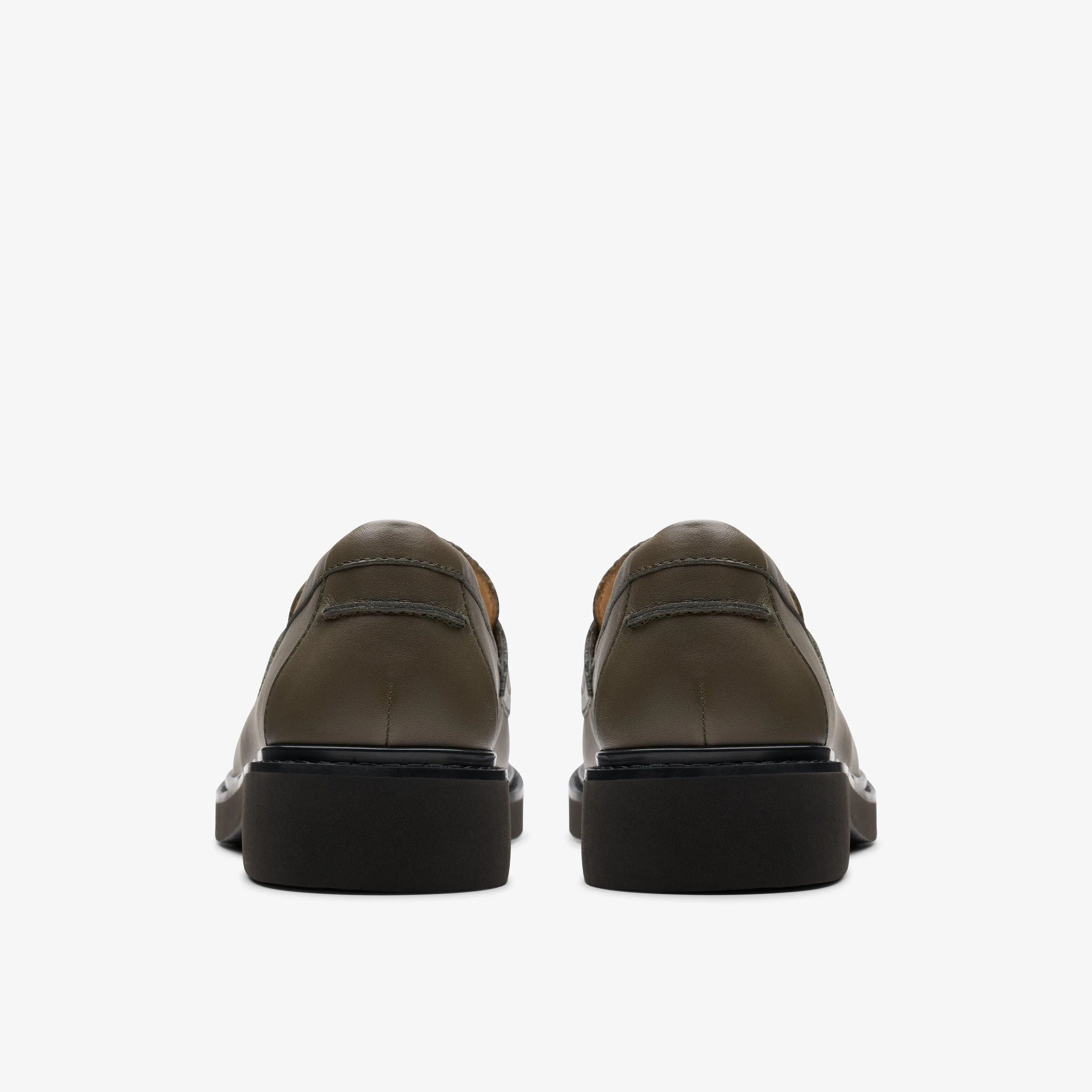 Clarks Women's Splend Edge Dark Olive Leather 26179543