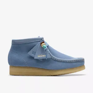 Clarks Women's Wallabee Boot Powder Blue Suede 26180162