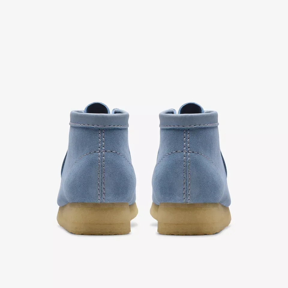 Clarks Women's Wallabee Boot Powder Blue Suede 26180162