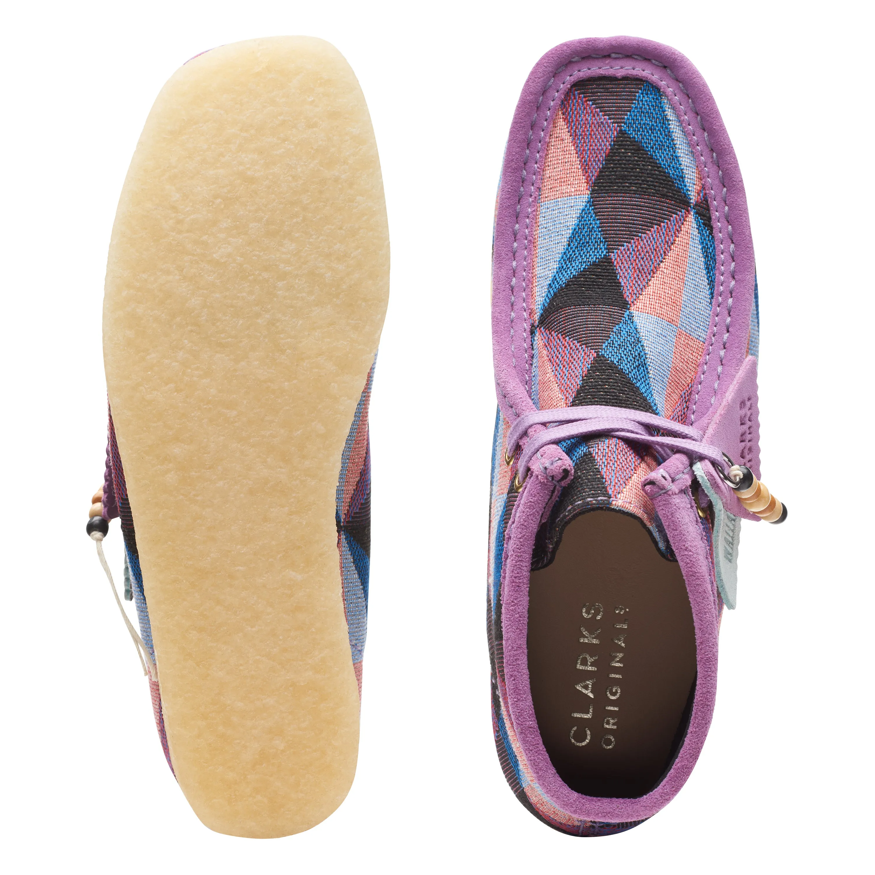Clarks Women's Wallabee Boots Purple Combi