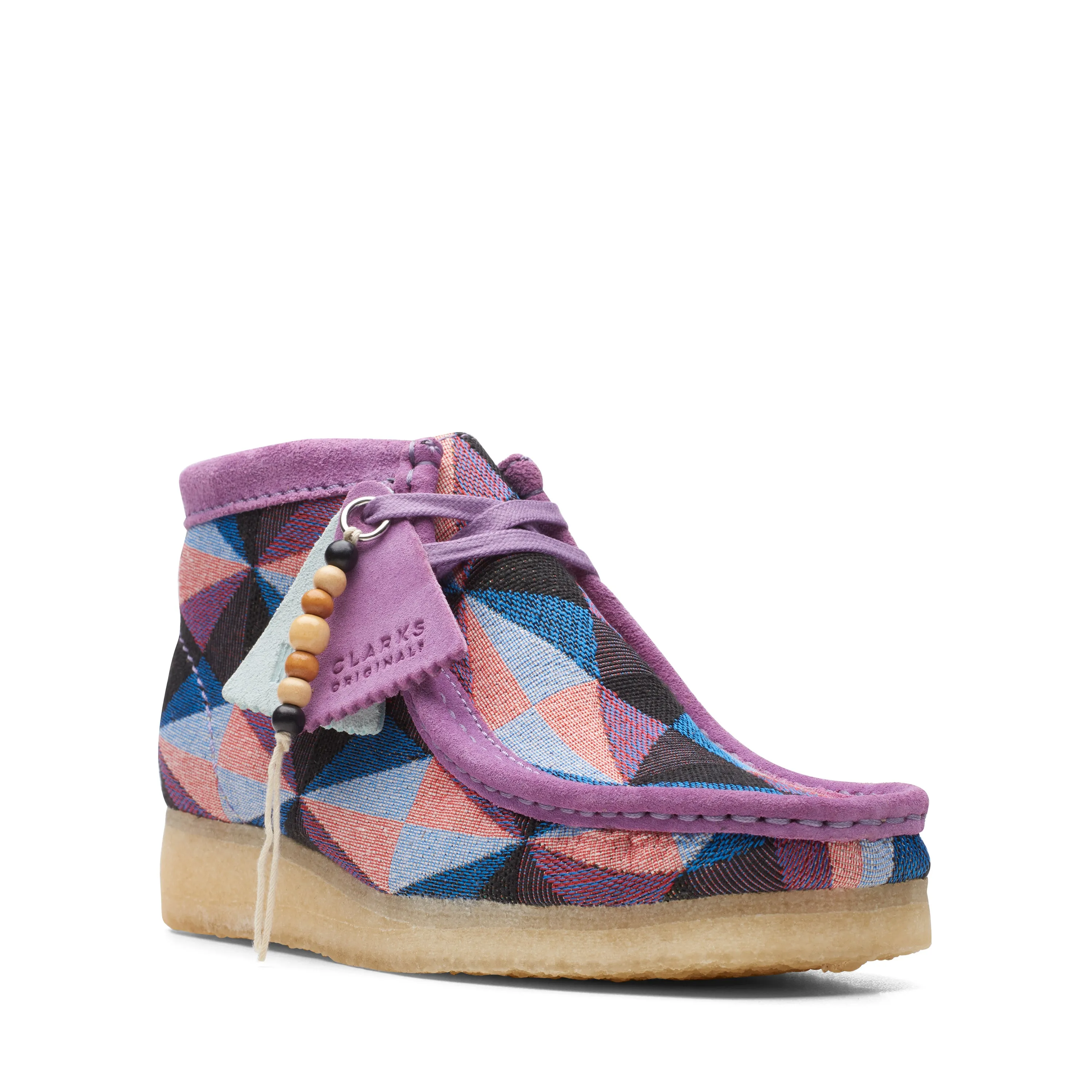 Clarks Women's Wallabee Boots Purple Combi