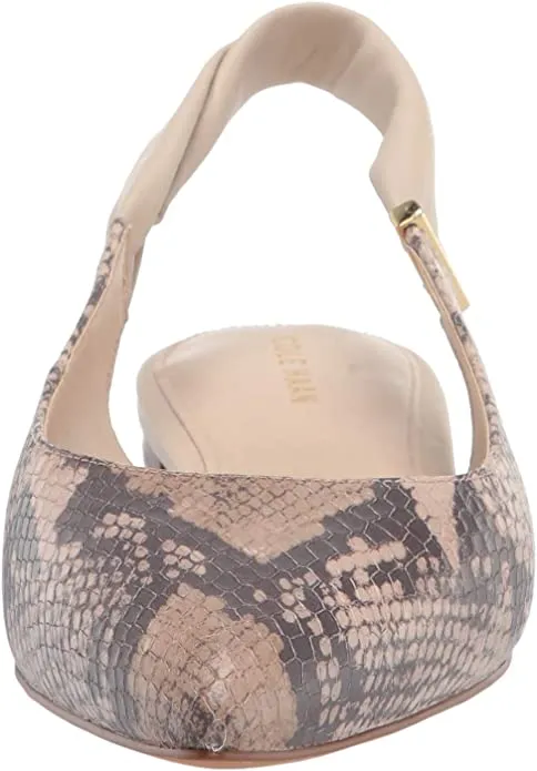 Cole Haan womens Eden Skimmer Ballet Flat, Python Printed Leather Cement Leather, 9 US