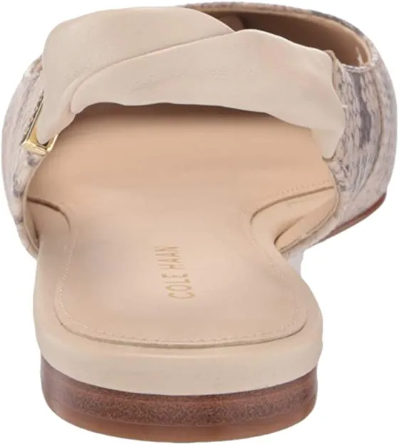 Cole Haan womens Eden Skimmer Ballet Flat, Python Printed Leather Cement Leather, 9 US