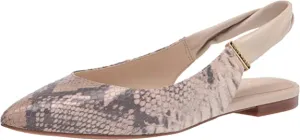 Cole Haan womens Eden Skimmer Ballet Flat, Python Printed Leather Cement Leather, 9 US