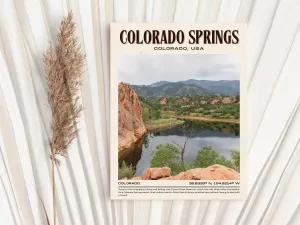 Colorado Springs Vintage Wall Art, Colorado, USA