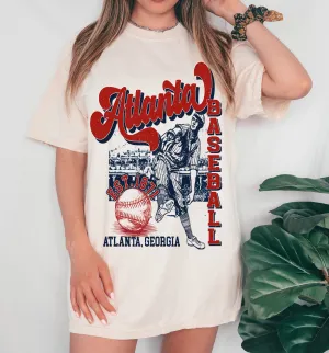 Comfort Colors or Bella Canvas Atlanta Baseball Vintage Tee