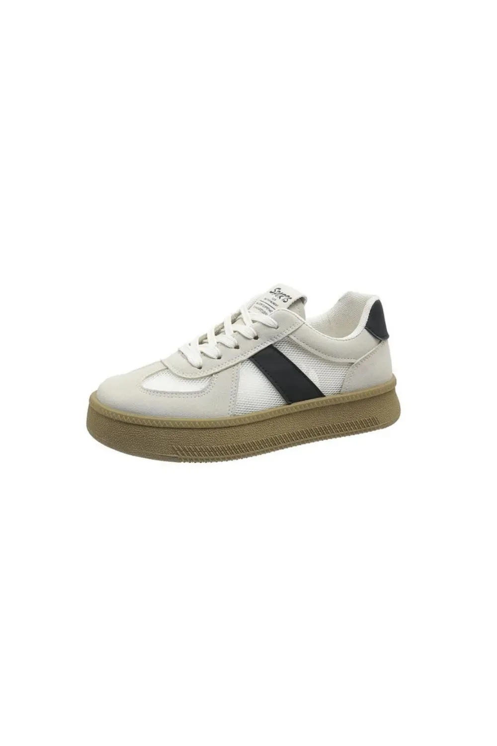 Contrast Breathable Mesh Lace Up Platform Sneakers