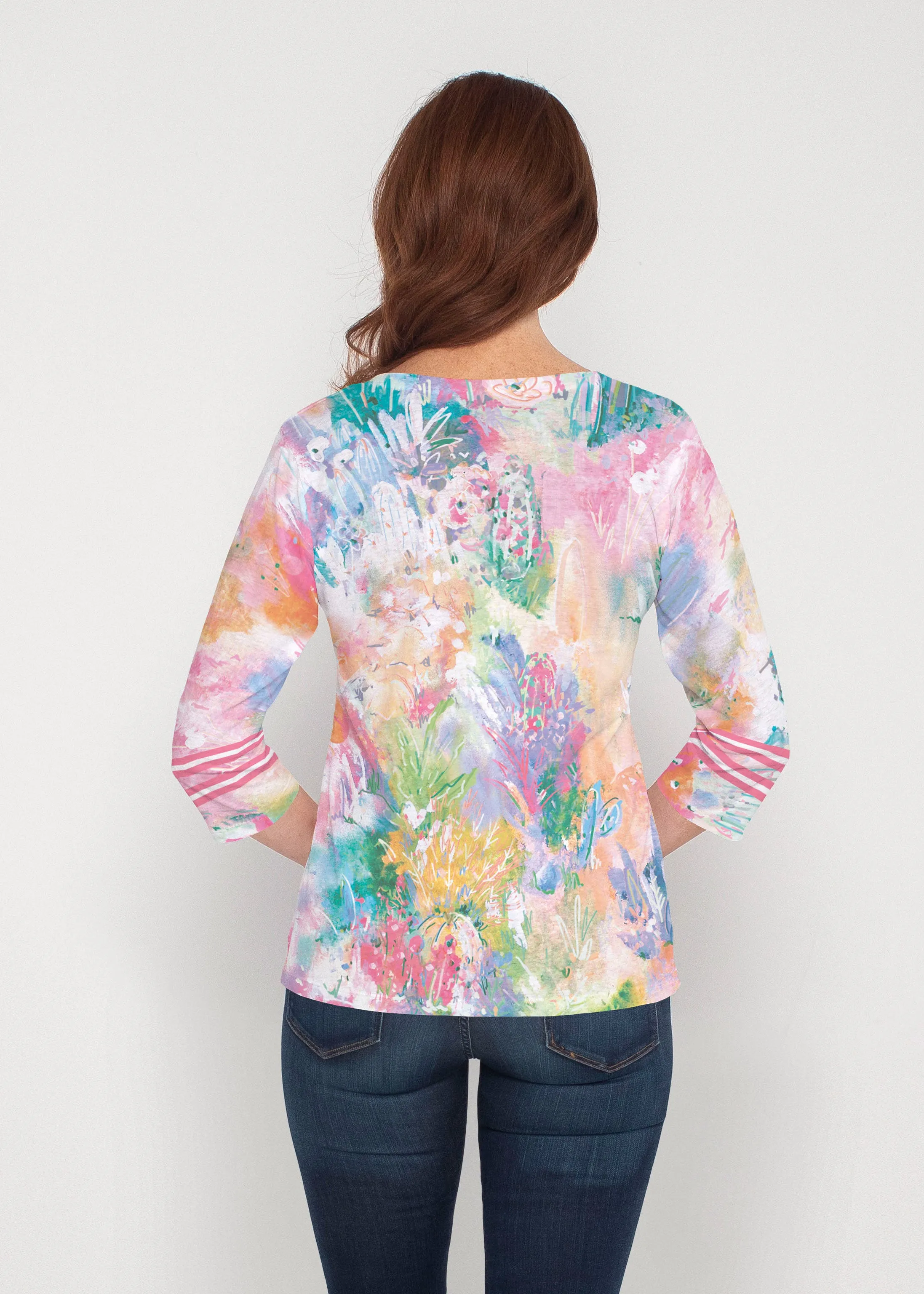 Cool Desert Vibes (17232) ~ Signature 3/4 Sleeve V-Neck Top
