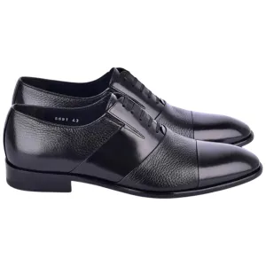 Corrente Men’s Black Deer Skin Leather Tie-Less Cap Toe Slip-On Loafer