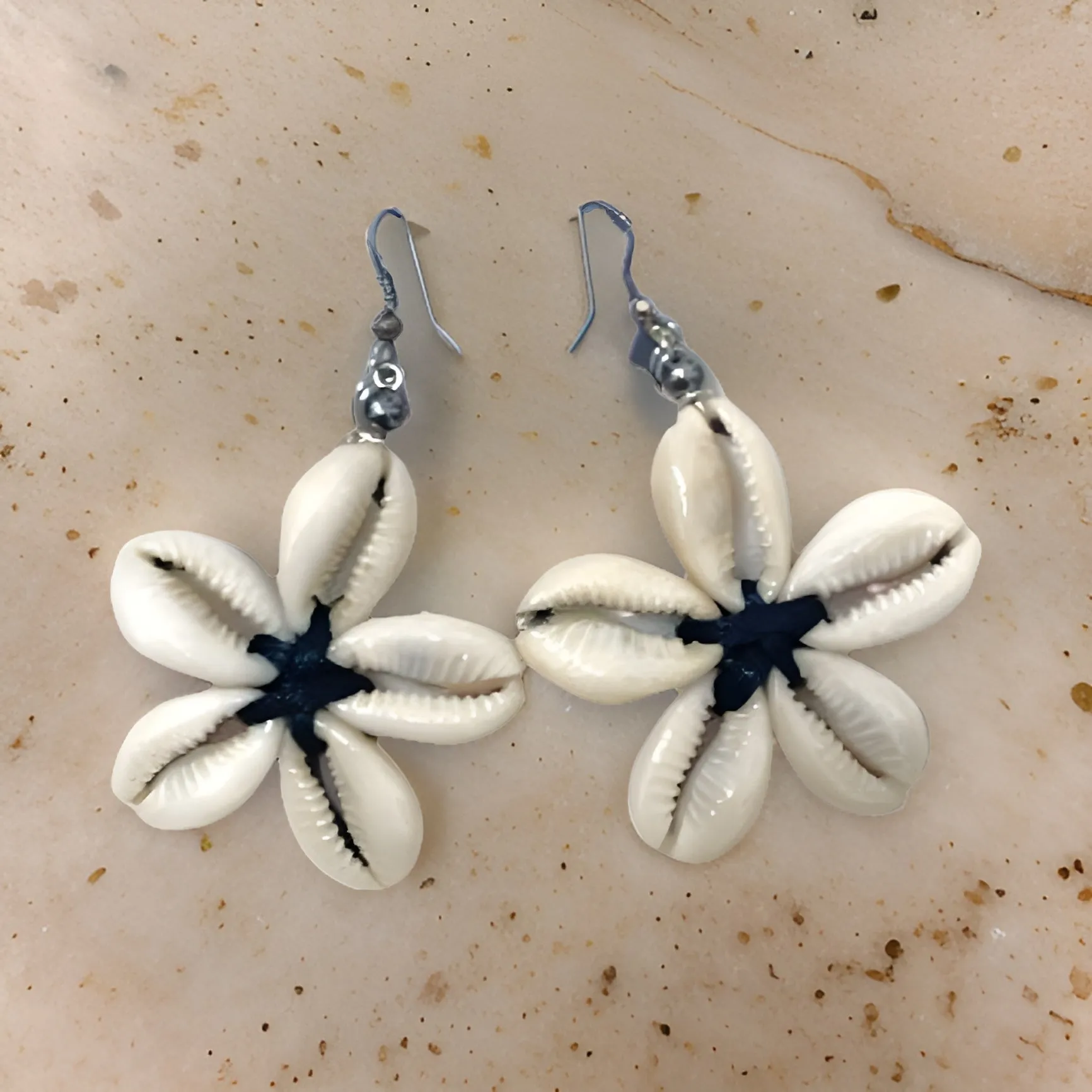 Cowrie Shell Flower Shape Earrings