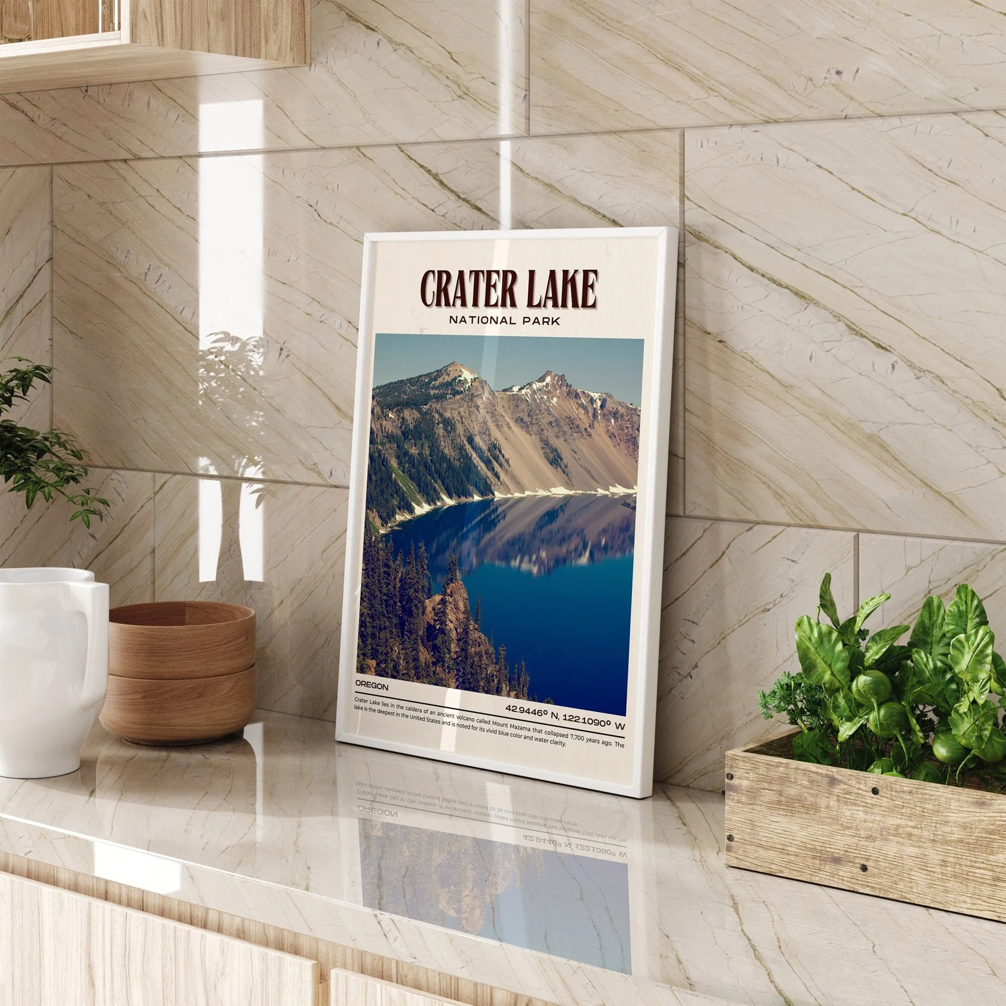Crater Lake National Park Vintage Wall Art, Oregon, USA