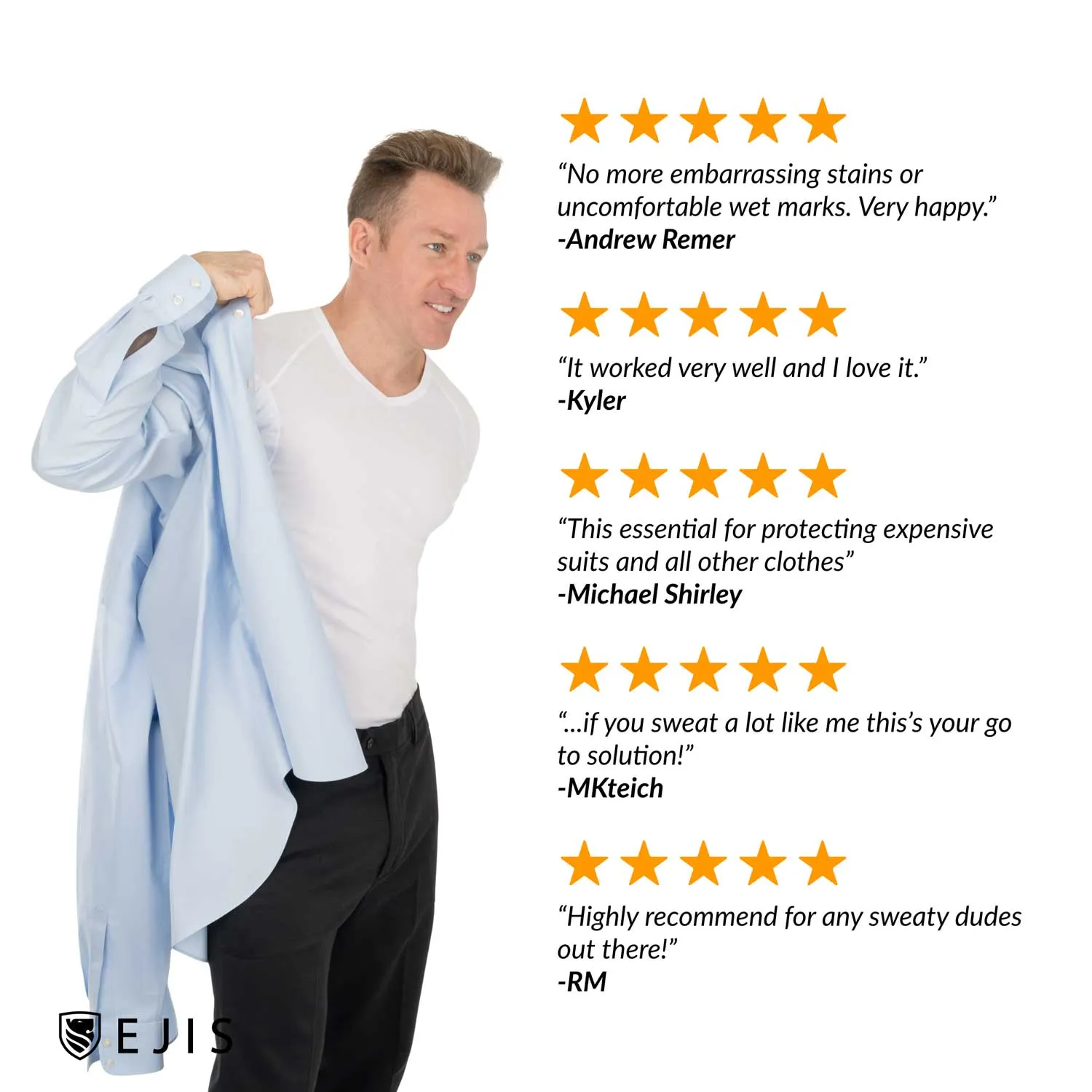 Crew Neck Cotton Sweat Proof Undershirt For Men