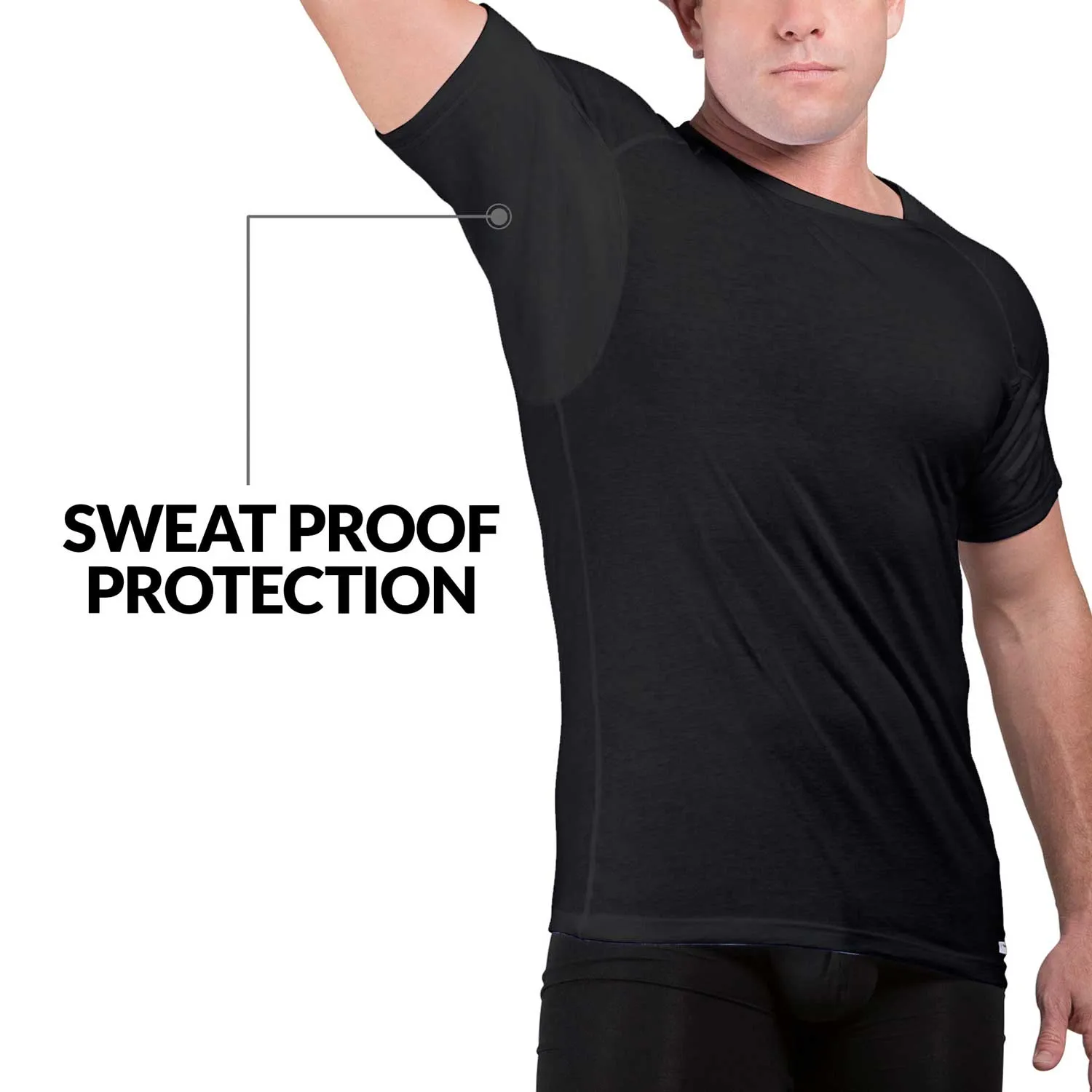 Crew Neck Cotton Sweat Proof Undershirt For Men