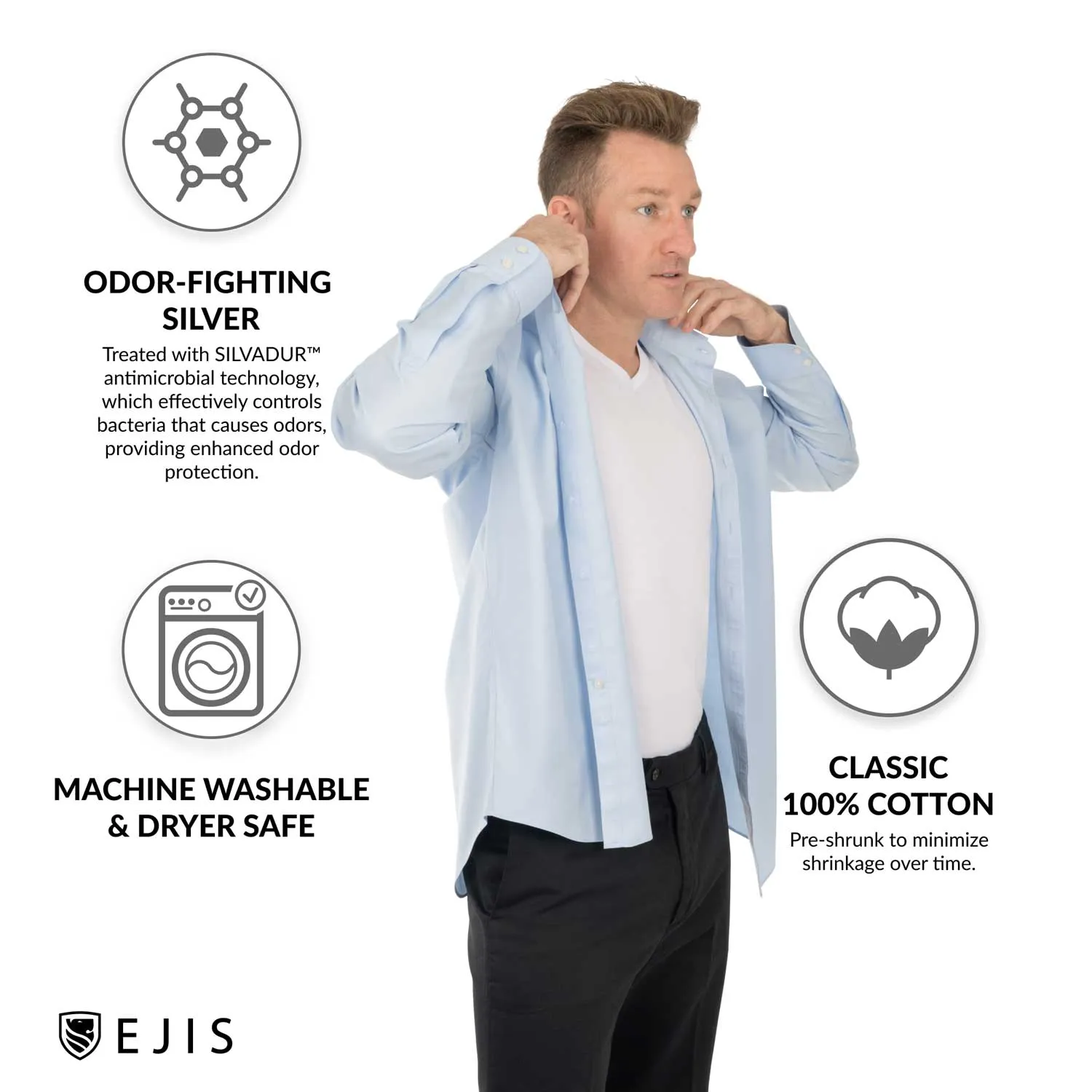 Crew Neck Cotton Sweat Proof Undershirt For Men