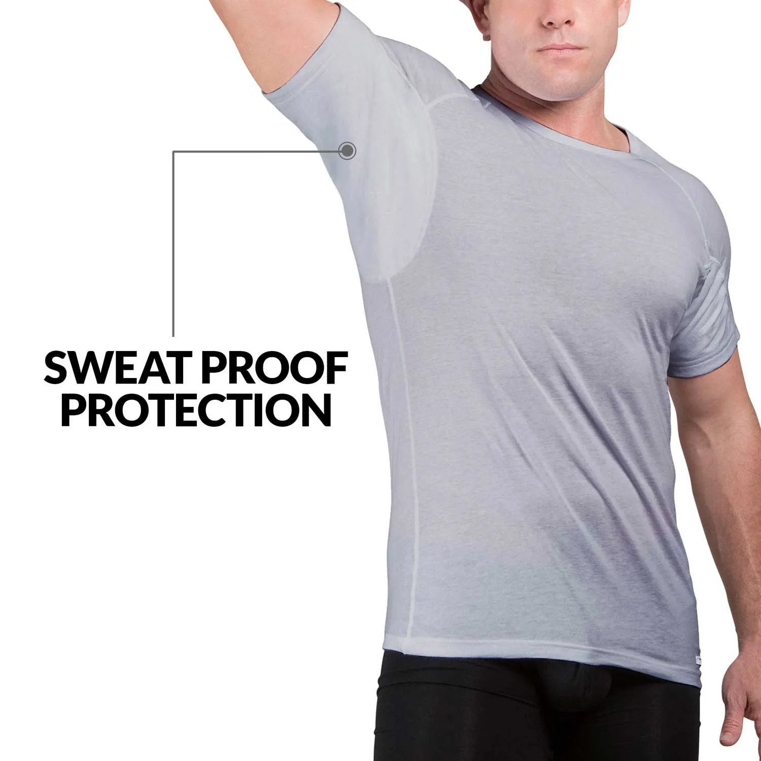 Crew Neck Cotton Sweat Proof Undershirt For Men
