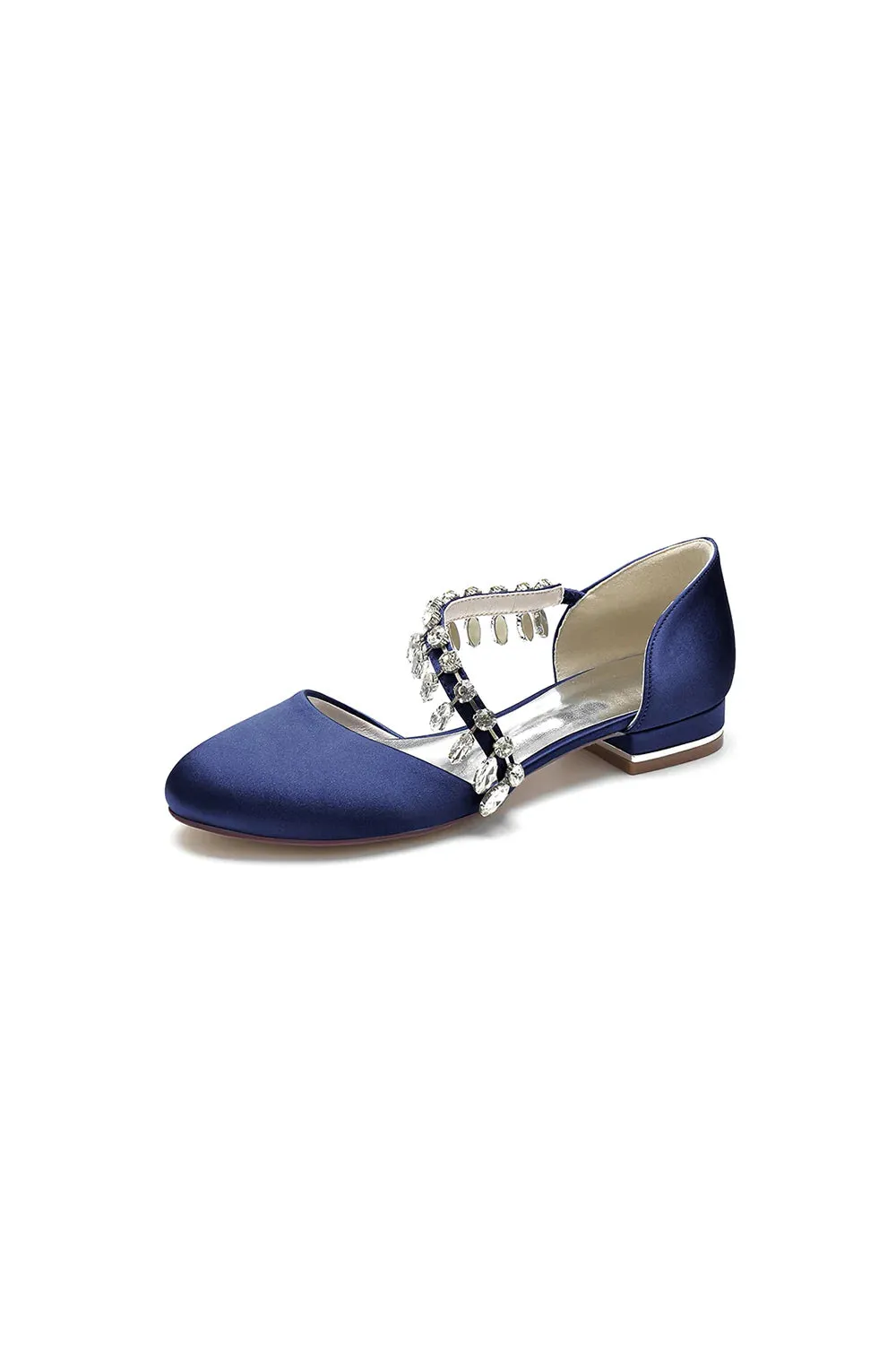 Crystal Strap Round Toe Flats