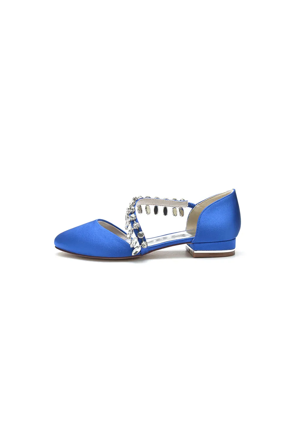 Crystal Strap Round Toe Flats