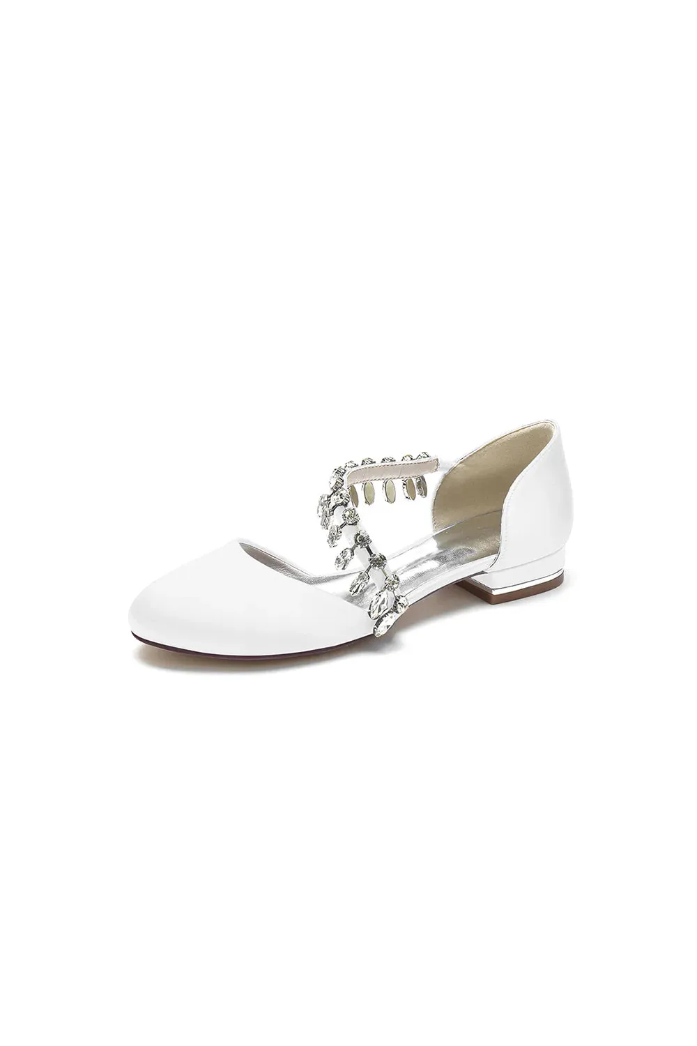 Crystal Strap Round Toe Flats