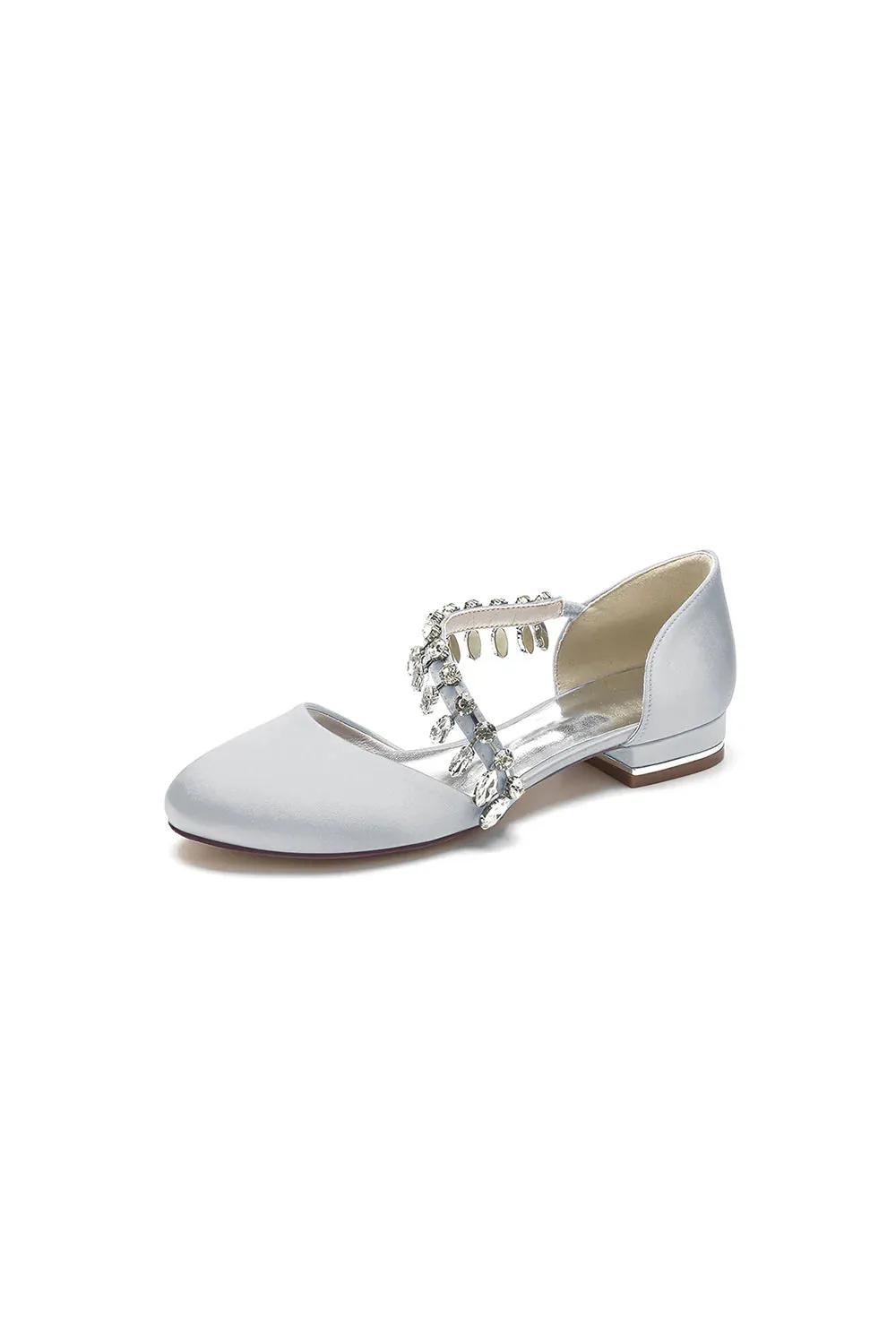 Crystal Strap Round Toe Flats