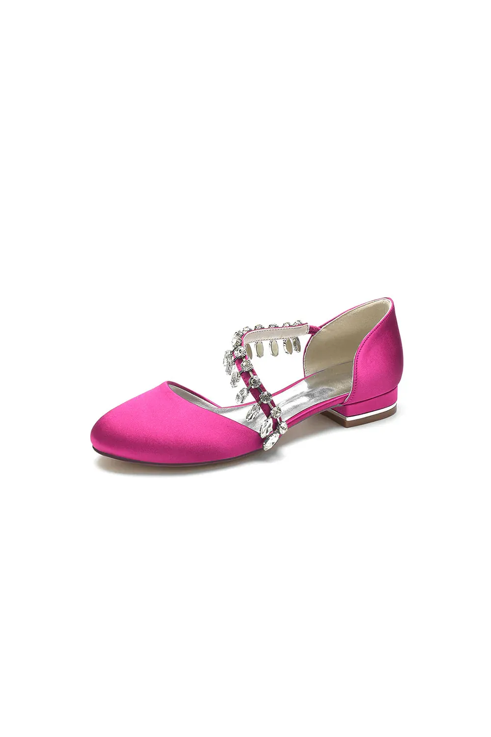 Crystal Strap Round Toe Flats
