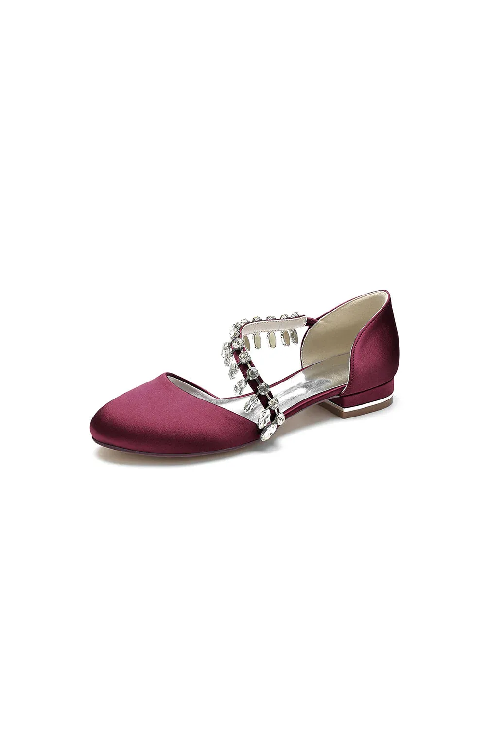 Crystal Strap Round Toe Flats