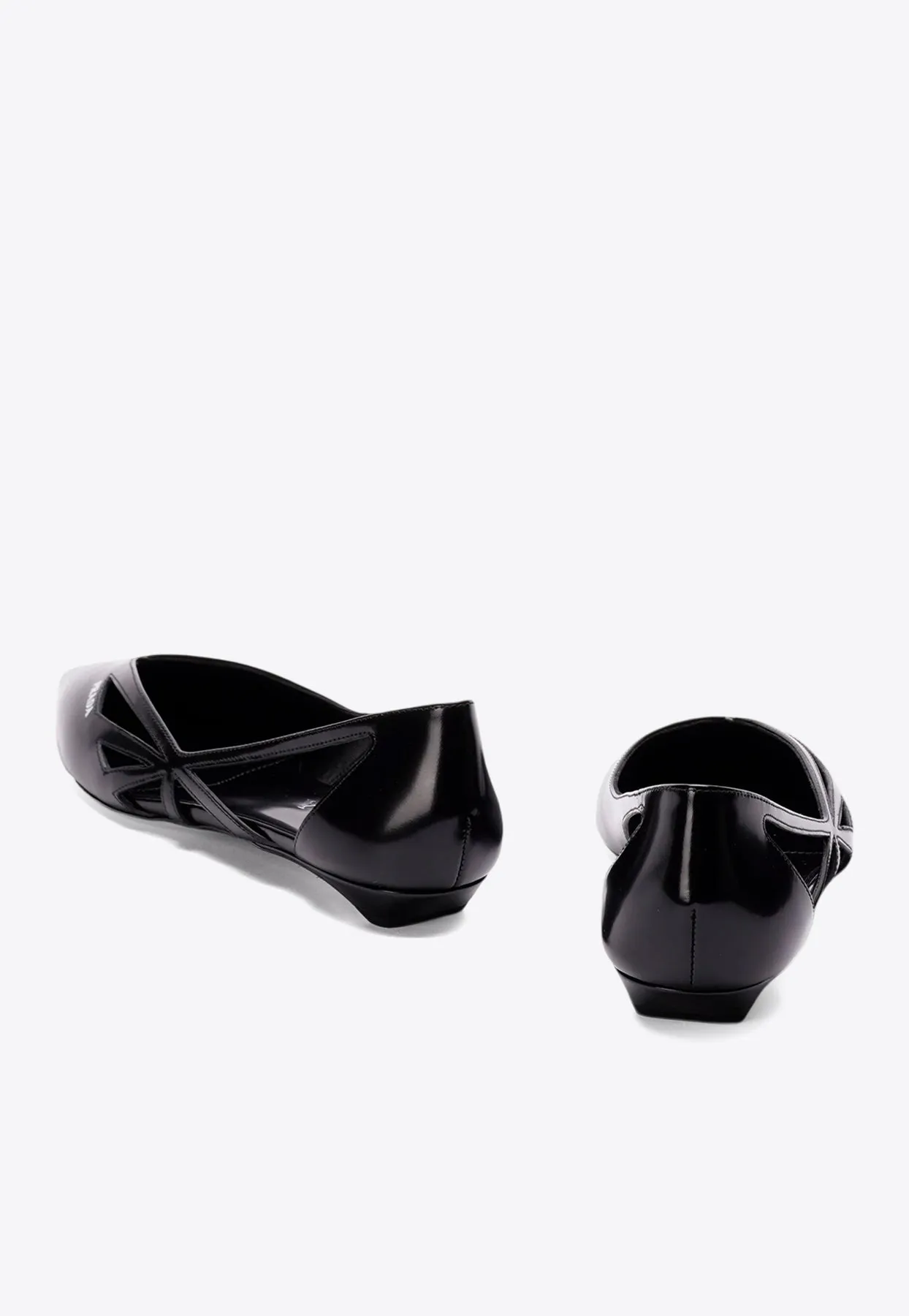Cut-Out Leather Ballet Flats