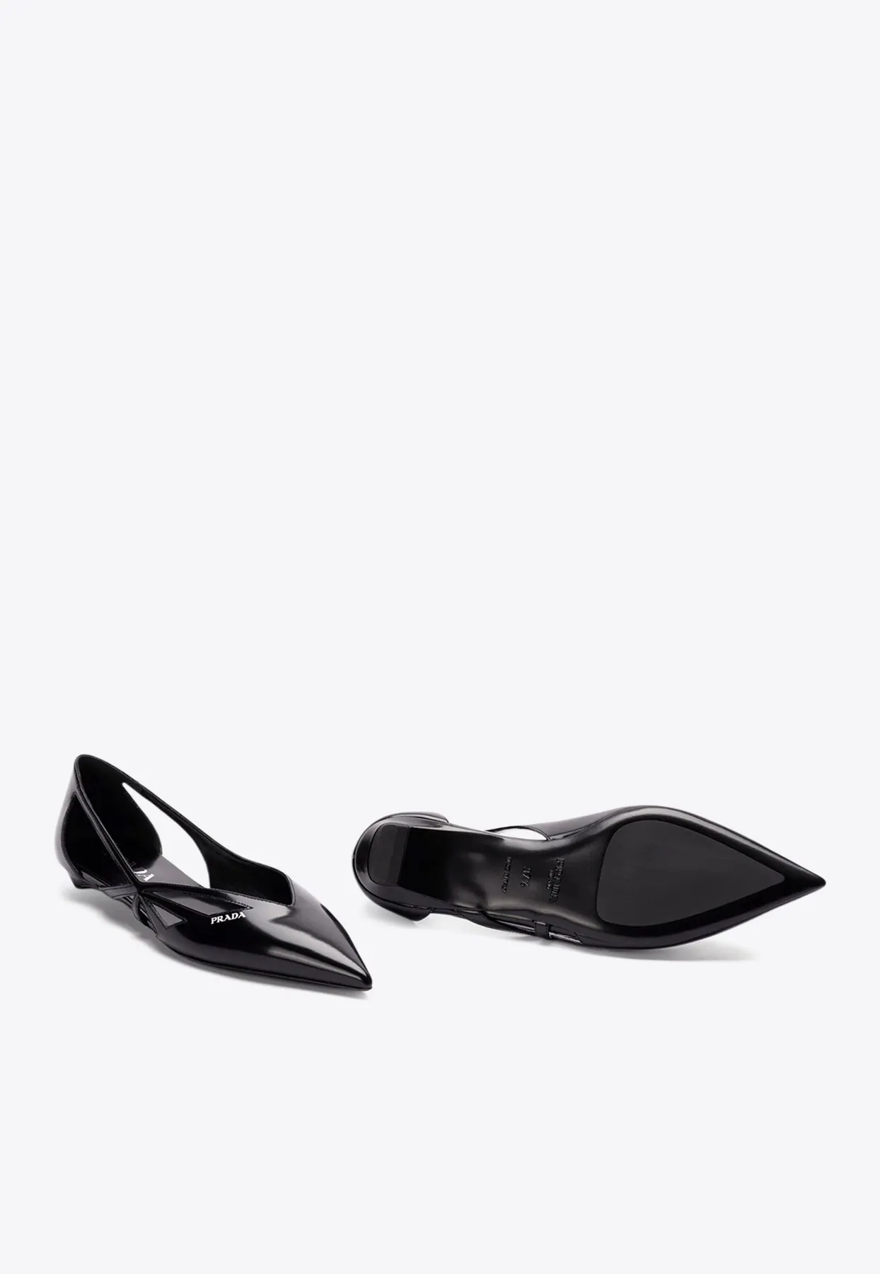 Cut-Out Leather Ballet Flats