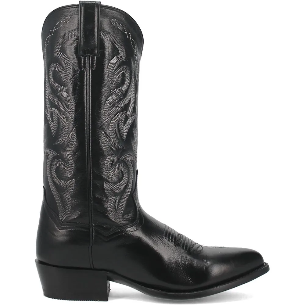 Dan Post Men’s Milwaukee 13” J Pointed Toe Black Cowboy Fine Leather Boot
