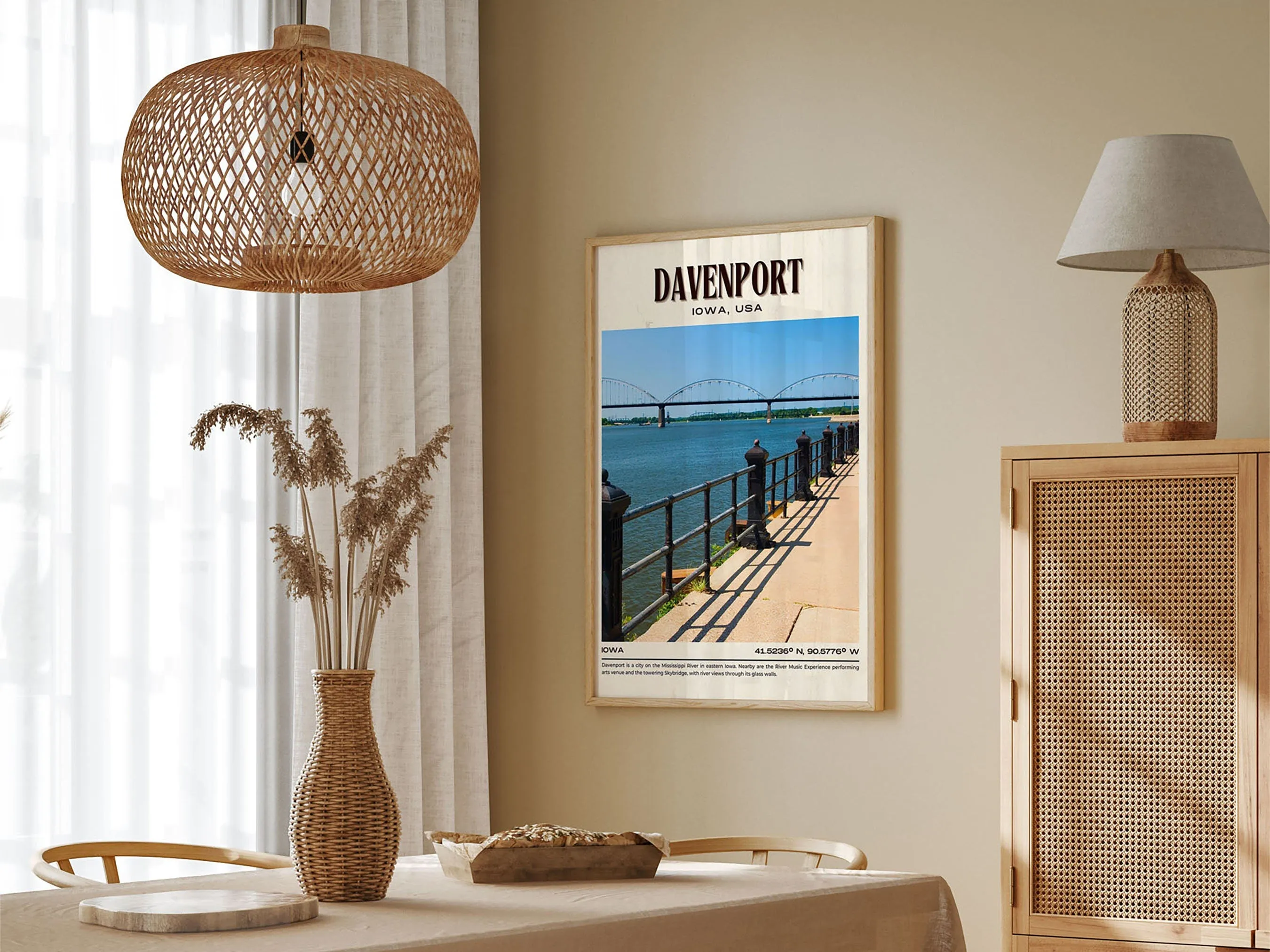 Davenport Vintage Wall Art, Iowa, USA