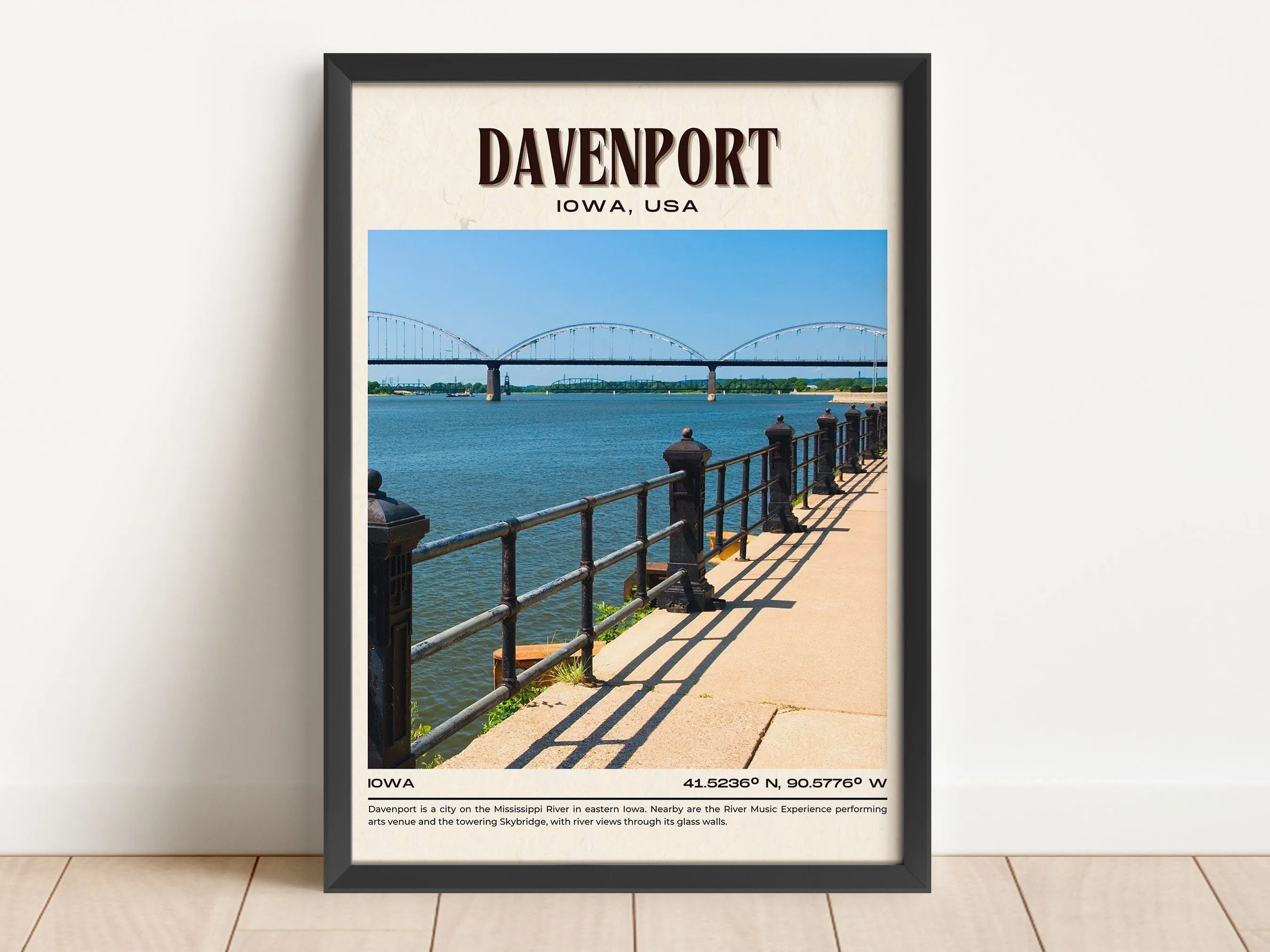 Davenport Vintage Wall Art, Iowa, USA