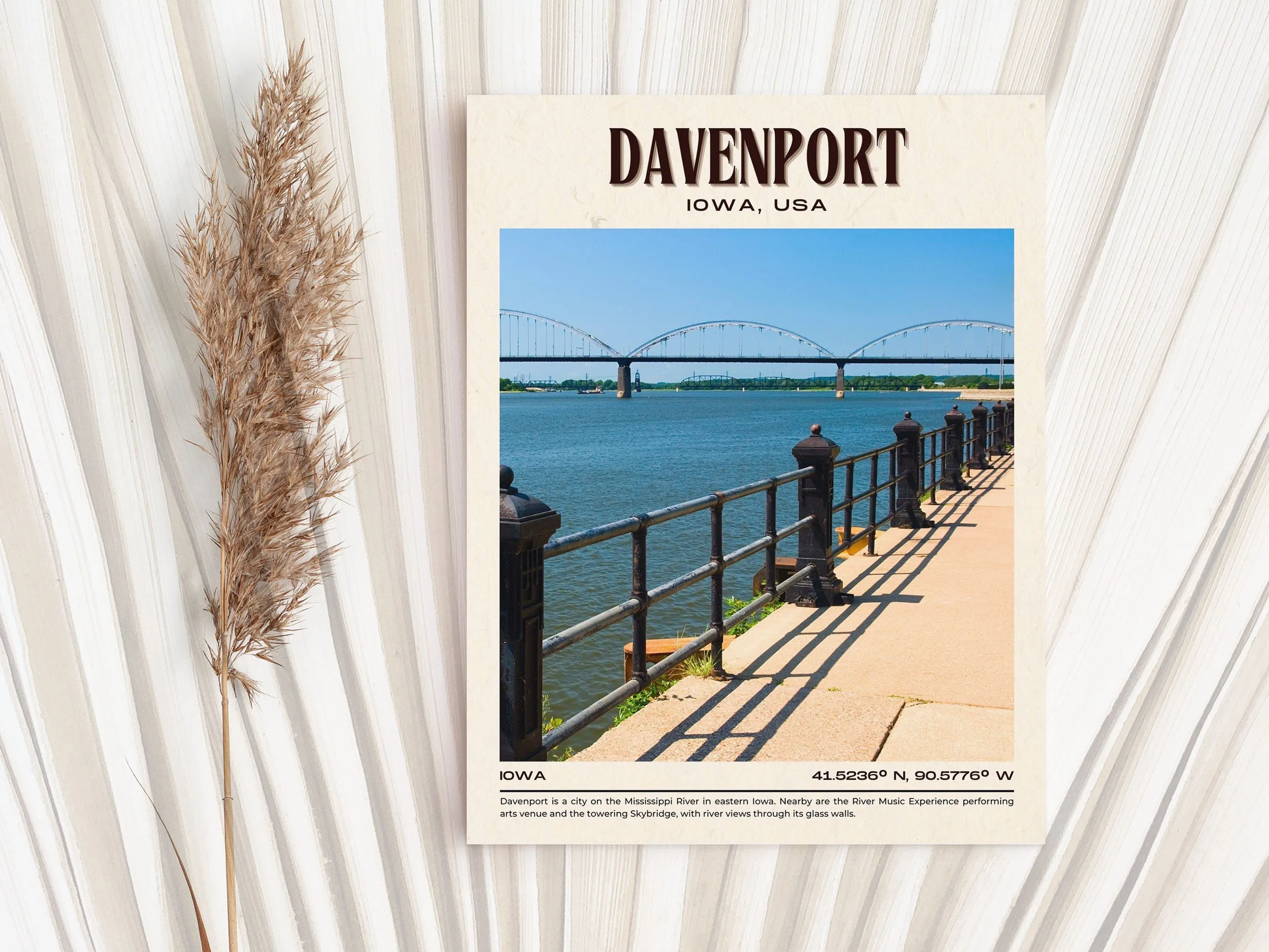 Davenport Vintage Wall Art, Iowa, USA