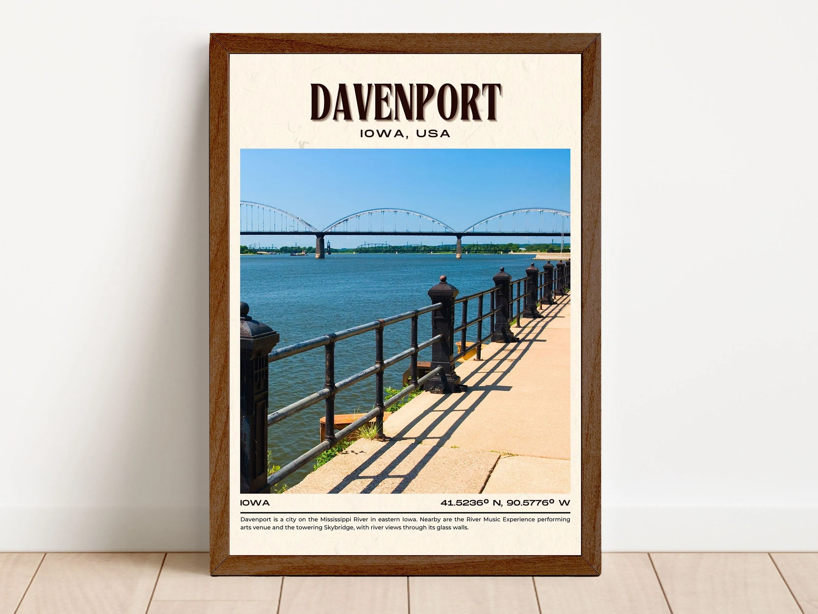 Davenport Vintage Wall Art, Iowa, USA