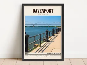 Davenport Vintage Wall Art, Iowa, USA
