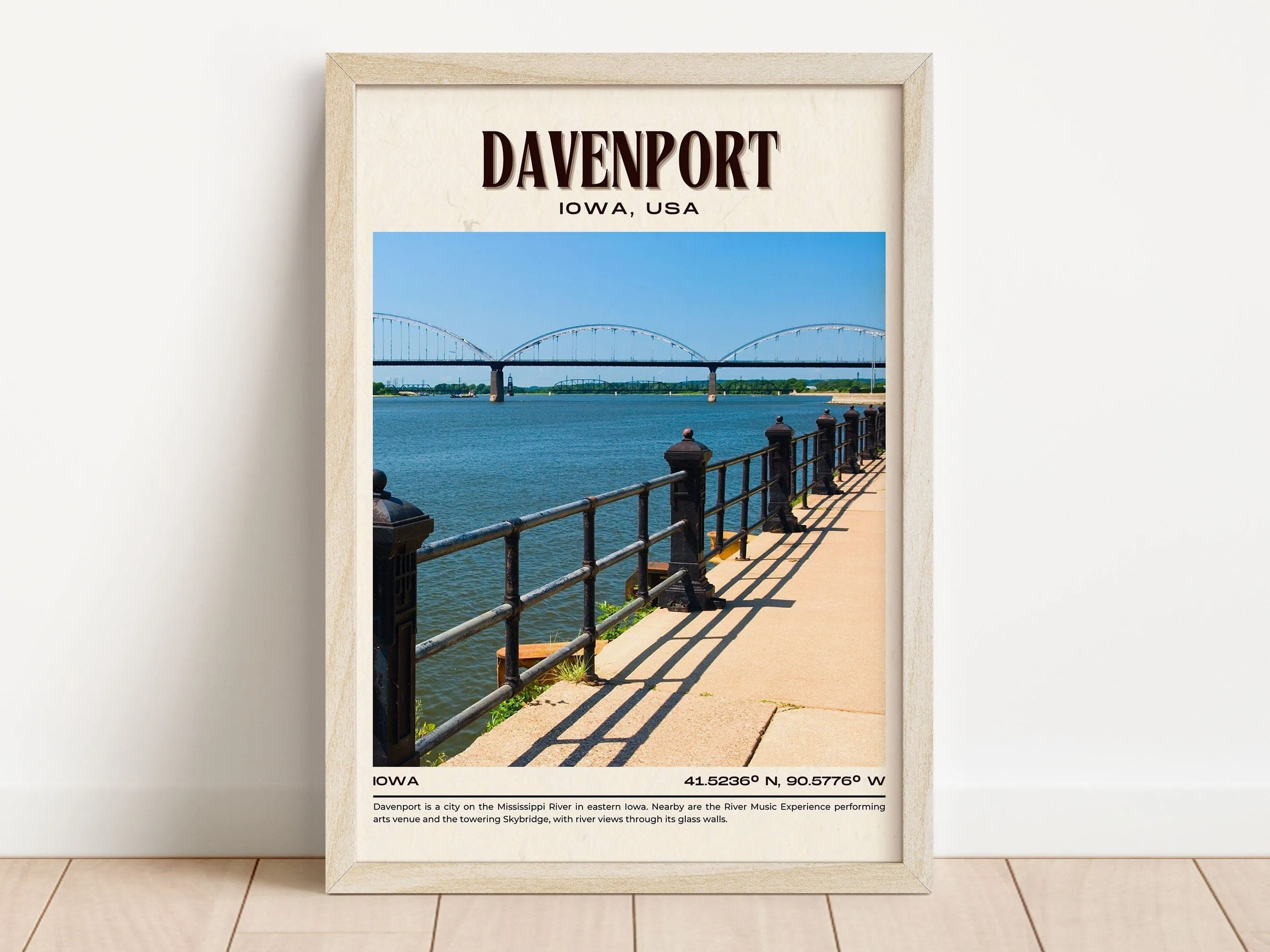 Davenport Vintage Wall Art, Iowa, USA