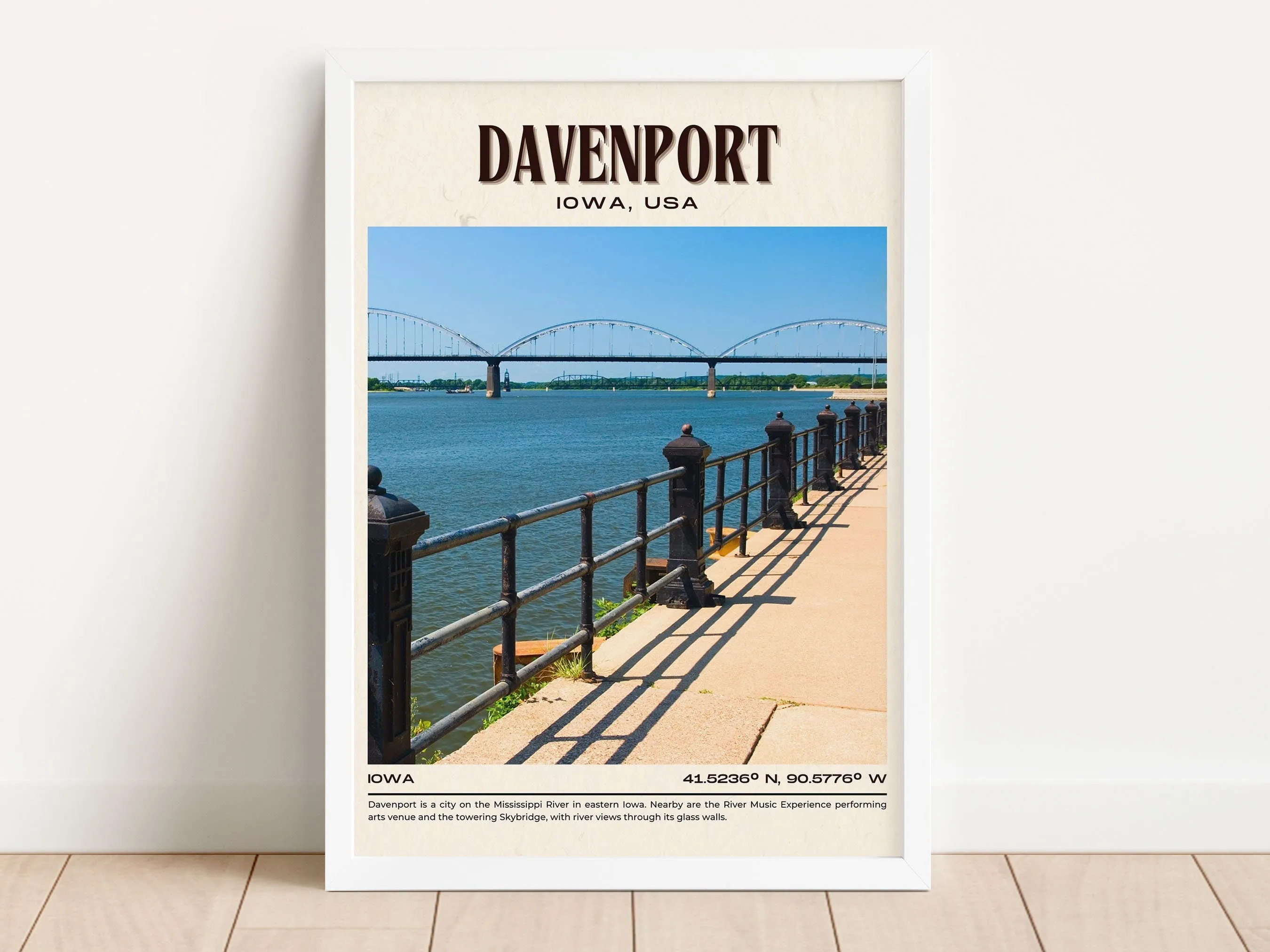 Davenport Vintage Wall Art, Iowa, USA