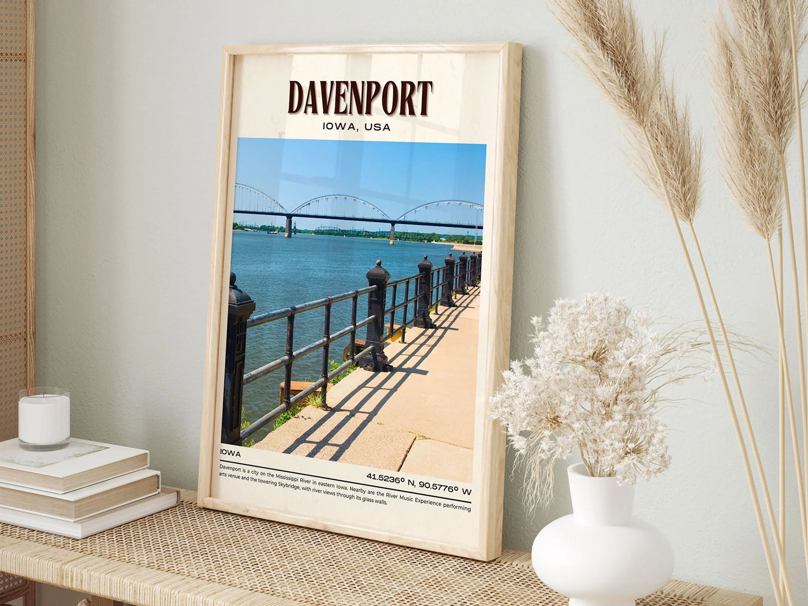 Davenport Vintage Wall Art, Iowa, USA