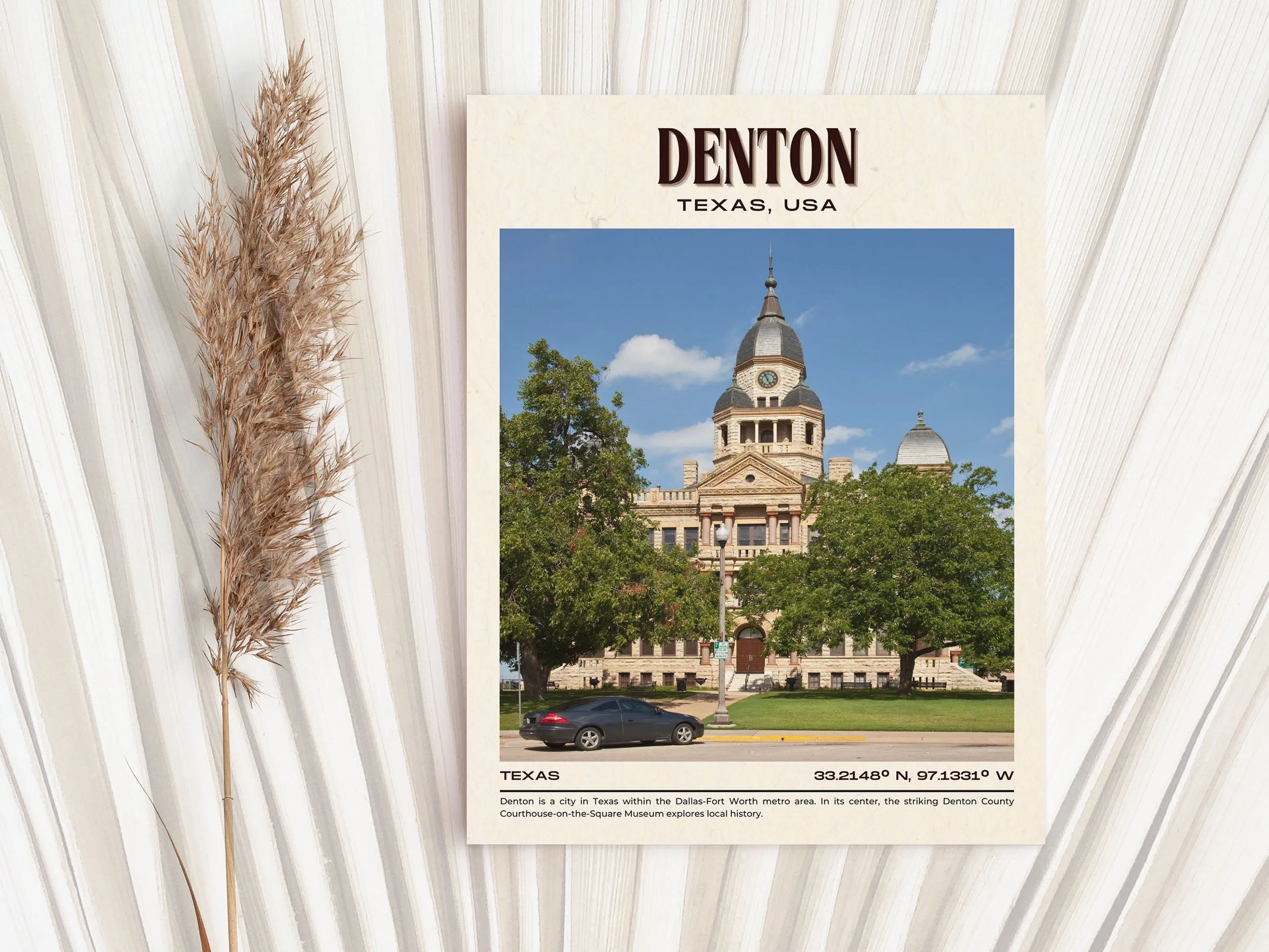 Denton Vintage Wall Art, Texas, USA