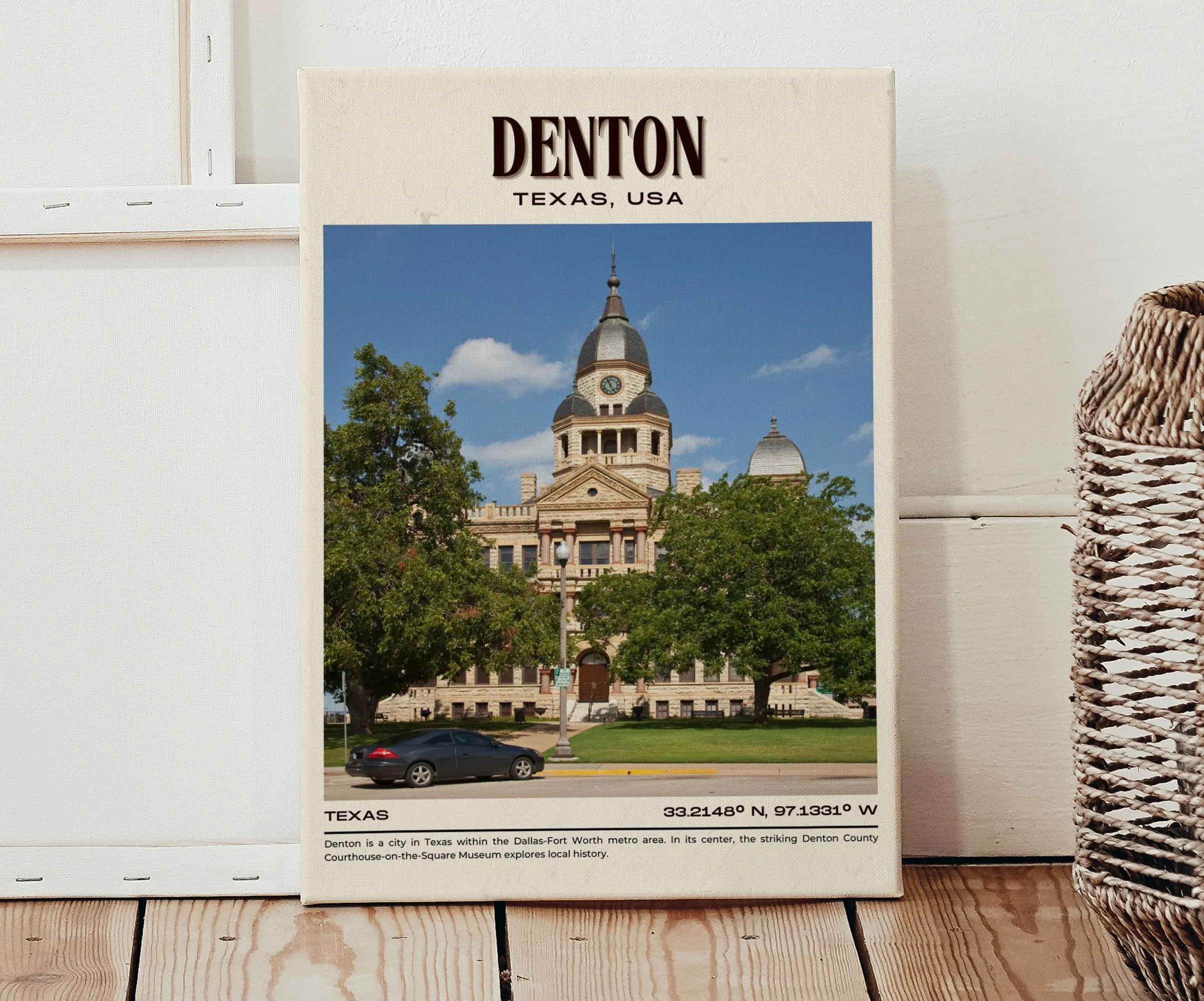 Denton Vintage Wall Art, Texas, USA